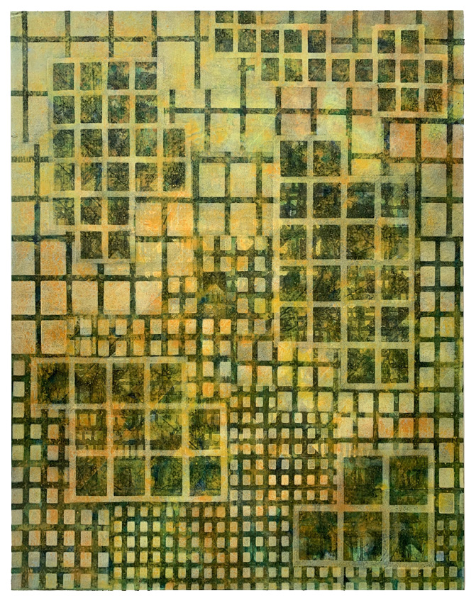 Alex Spremberg, Structure and Void 8, 2002, enamel on canvas board, 55.5 x 71cm