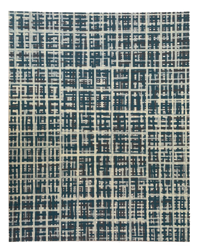 Alex Spremberg, Structure and Void 10, 2002, enamel on canvas board, 55.5 x 71cm