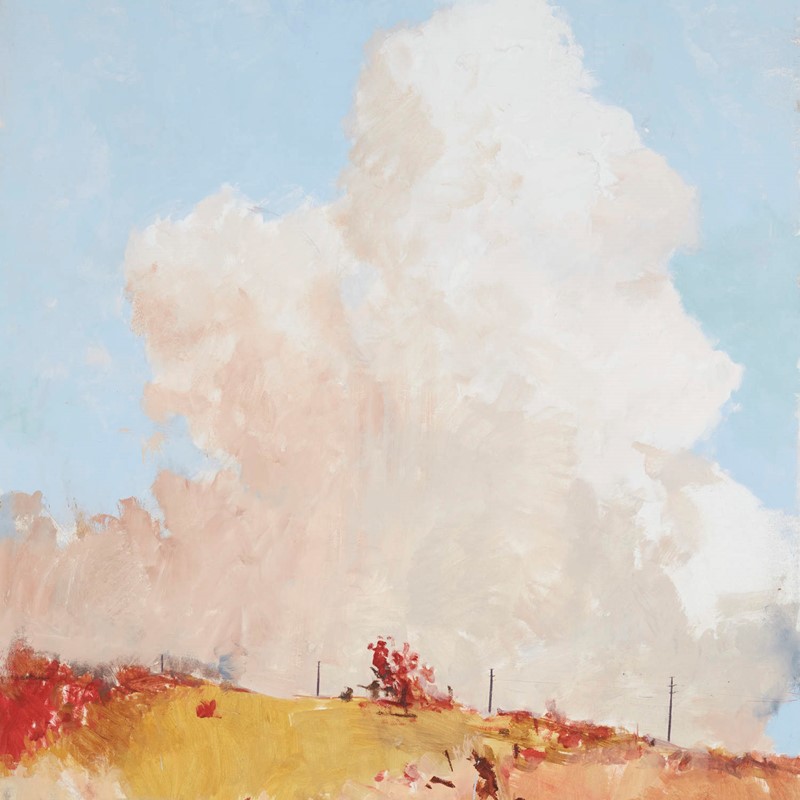 Entrance Road Looking West II (detail), 2021, oil on board, 122 x 91cm