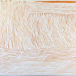 Tom Freeman, Limited Movements, Internal Paths (Orange), 2020, acrylic on paper, 76 x 56cm
