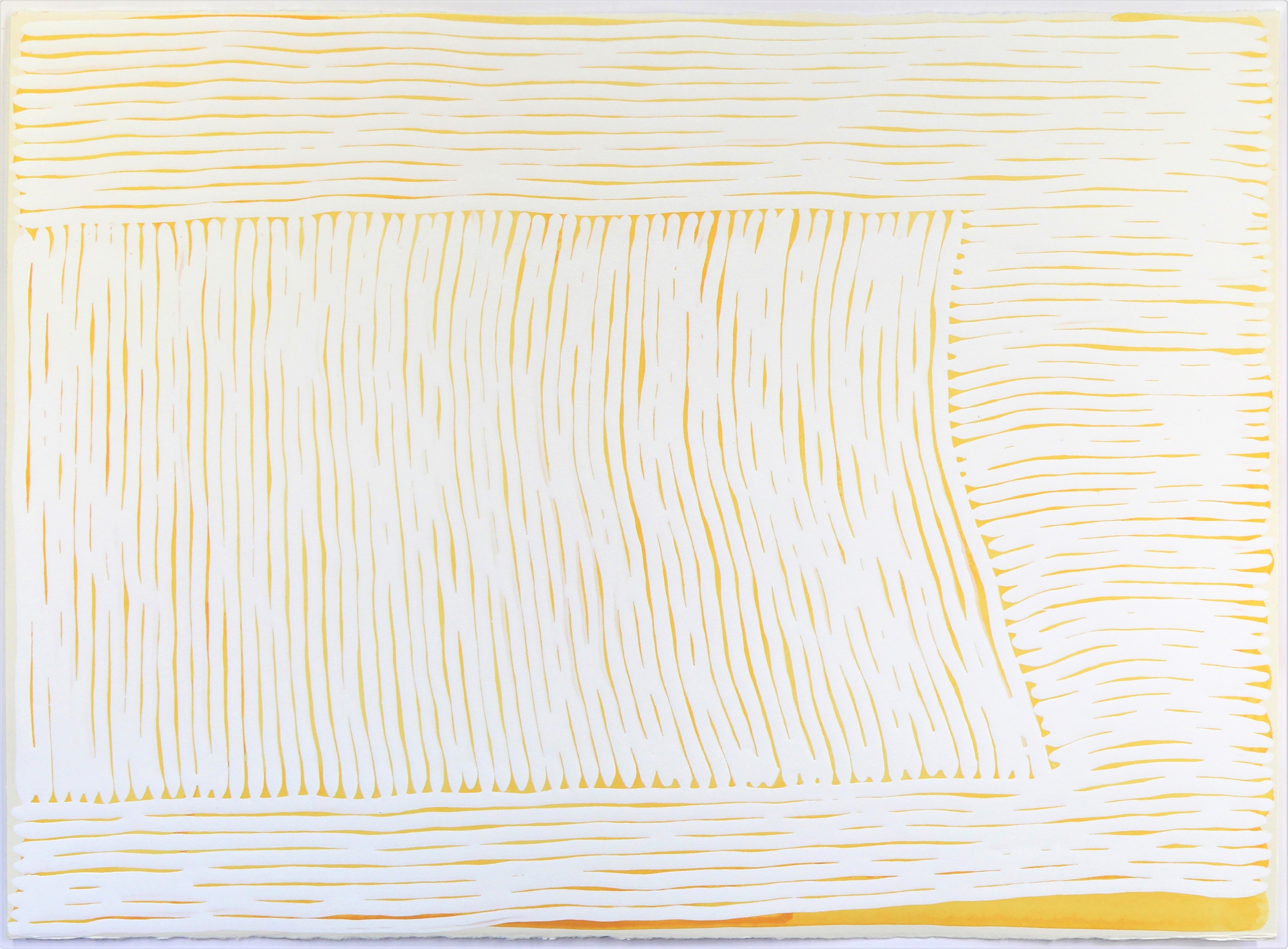 Tom Freeman, Limited Movements, Internal Paths (Dark Yellow), 2020, acrylic on paper, 76 x 56cm