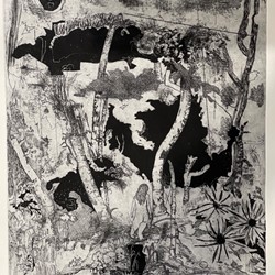 Antony Muia, The Garden (Mimesis II), 2021, etching on paper, 80 x 60cm, ed. 9