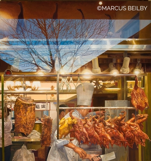 Marcus Beilby, Good Fortune Duck House, 2019, oil on canvas, 105 x 112cm