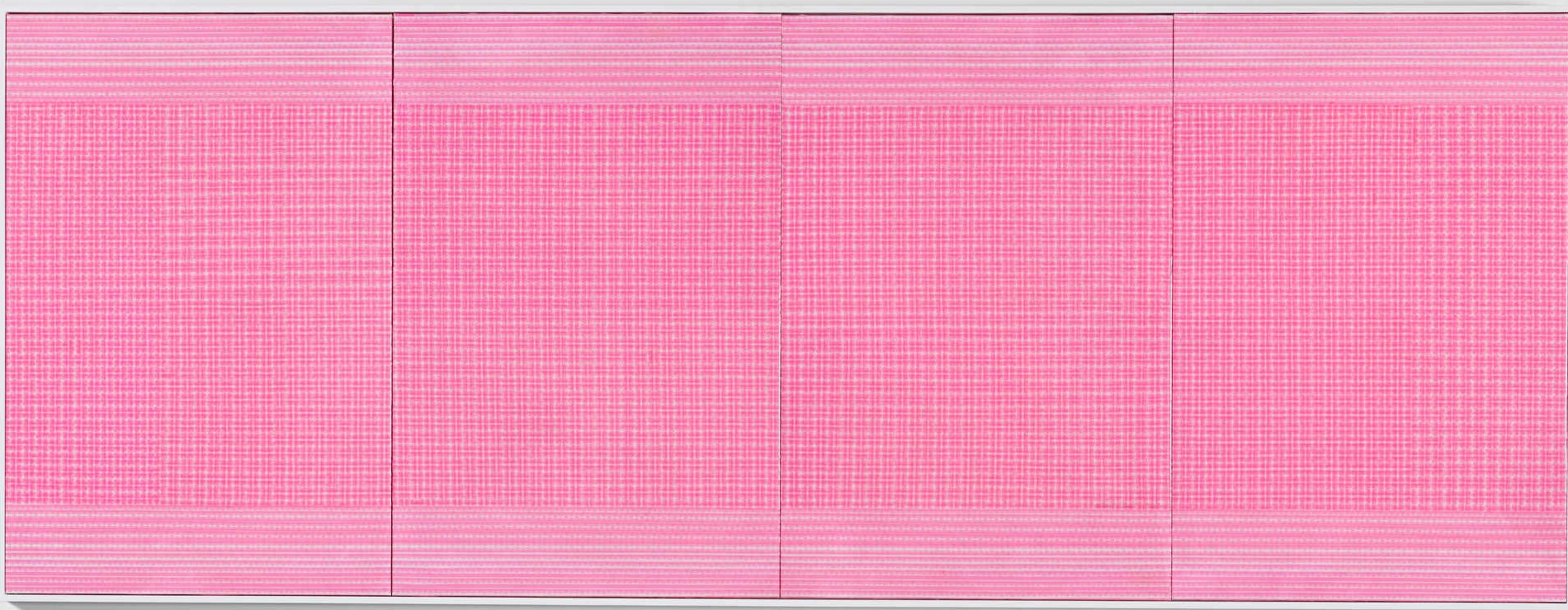 Bloom (In the Pink), 2021, washi tape, resin and mixed media on board, 90 x 250cm