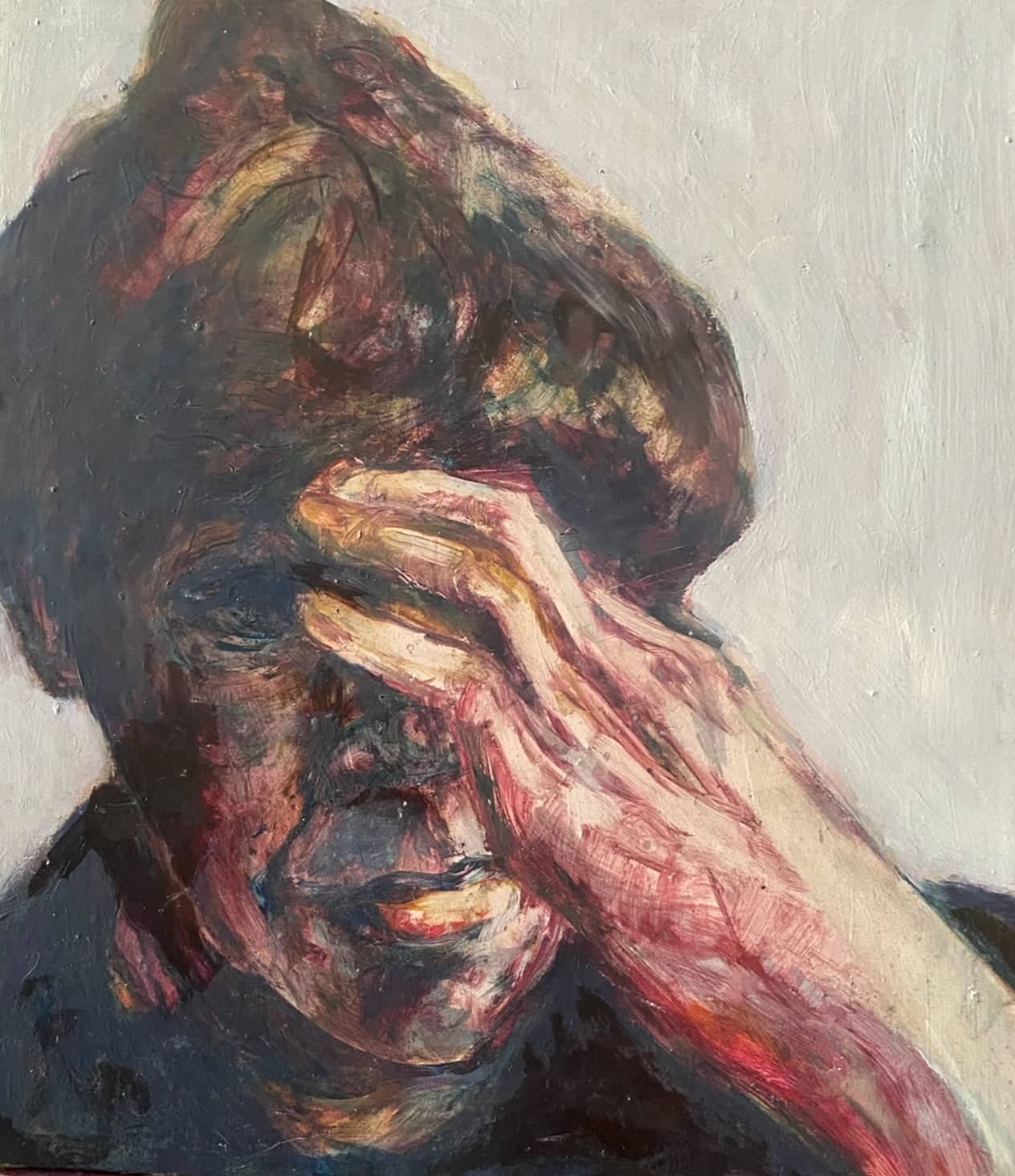 Angela Stewart, Behind the Moment, 1993, oil on board, 33 x 35cm