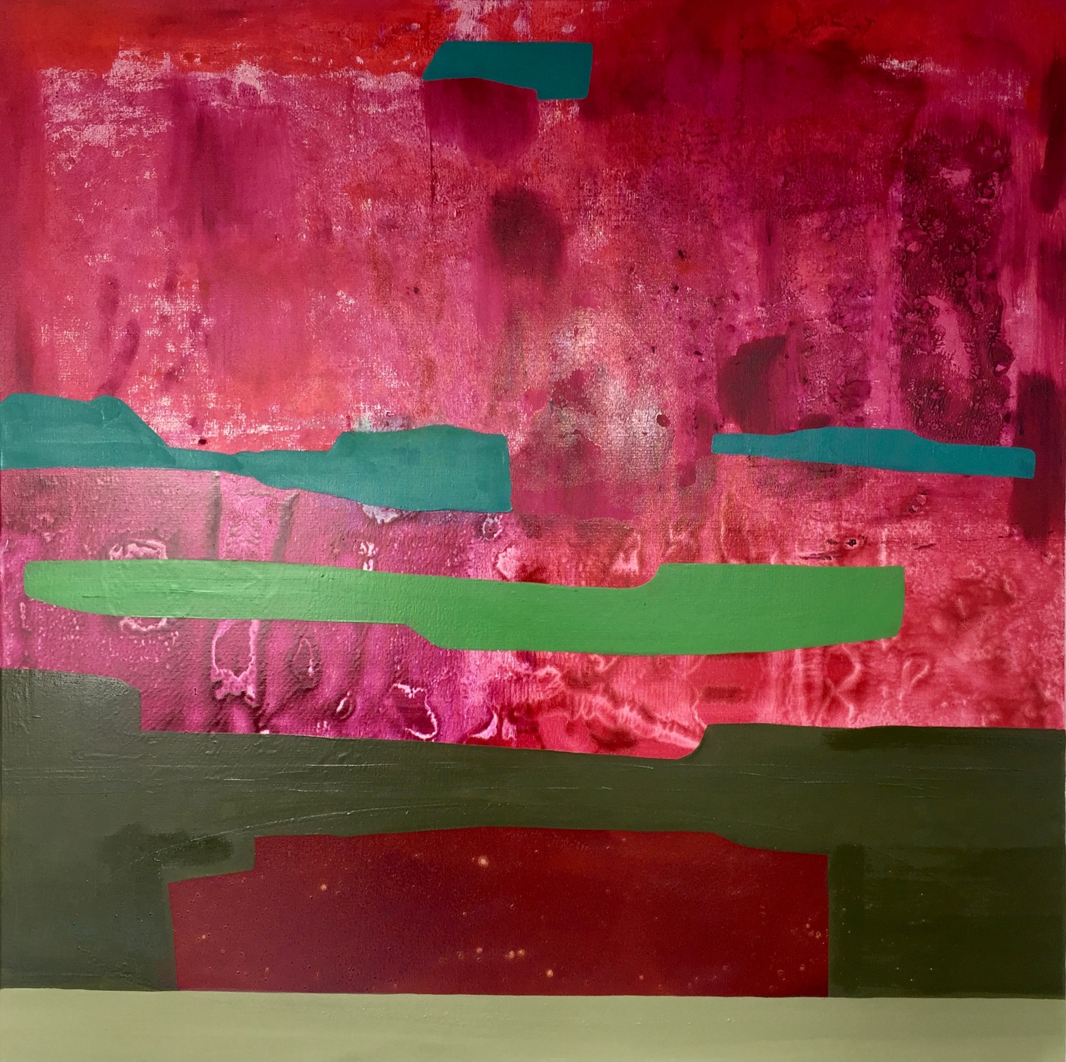 Jo Darbyshire, Gage Roads Sunset, 2017, oil and redgum resin on canvas, 120 x 120cm