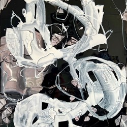 Chris Hopewell, Strike 2, 2021, resin and acrylic on canvas, 90 x 60cm
