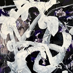 Chris Hopewell, Strike 1, 2021, resin and acrylic on canvas, 90 x 60cm