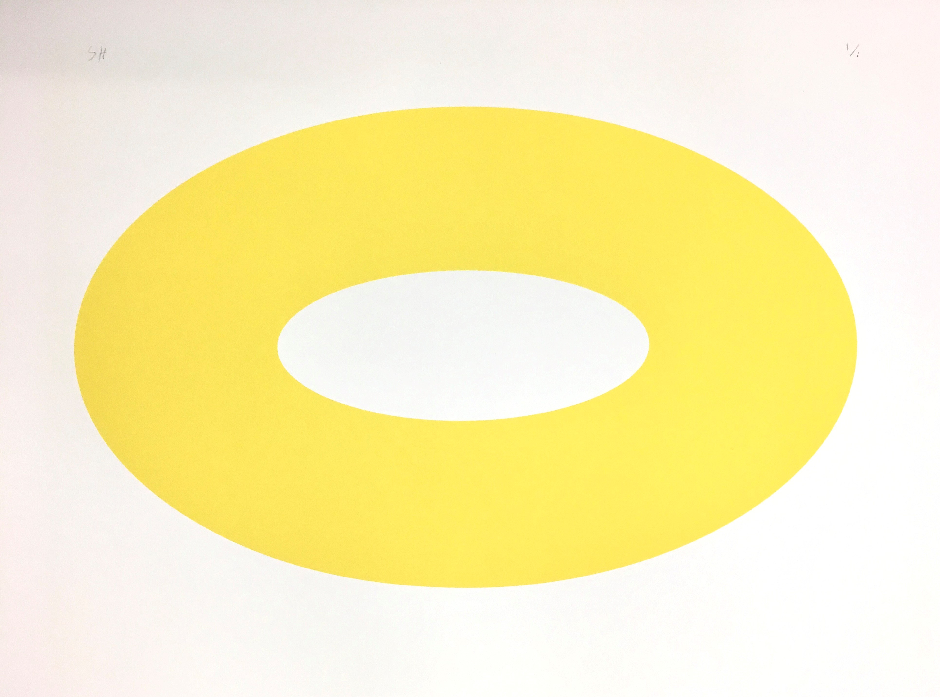 Helen Smith, Blue Highway, Unique State (Y), 2018, silkscreen print on Fabriano paper, 36 x 47cm