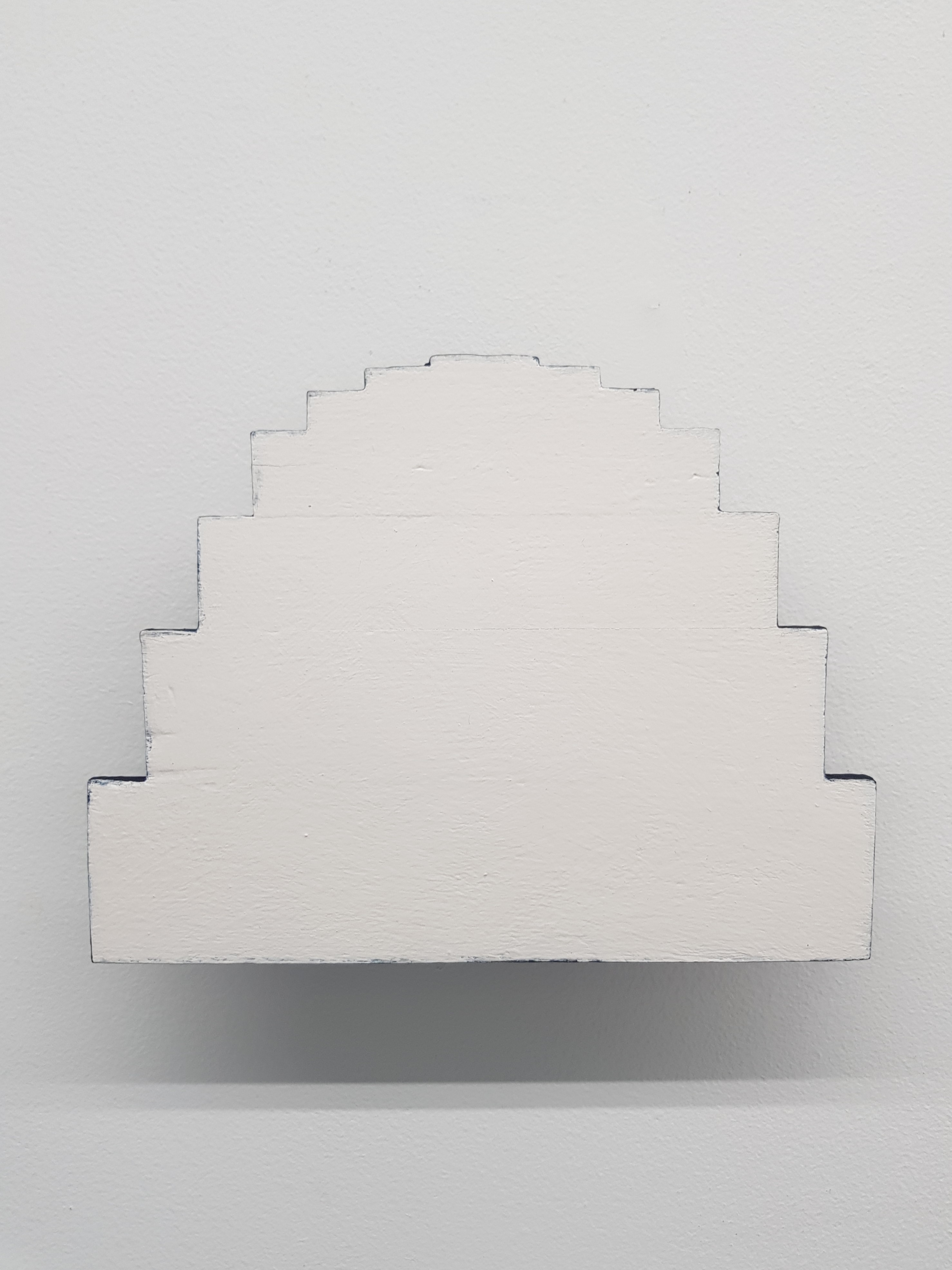 Theo Koning, It's Not Only Black and White 17, 2018, acrylic paint on wood, 16 x 21 x 3.5cm