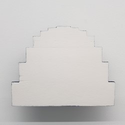Theo Koning, It's Not Only Black and White 17, 2018, acrylic paint on wood, 16 x 21 x 3.5cm