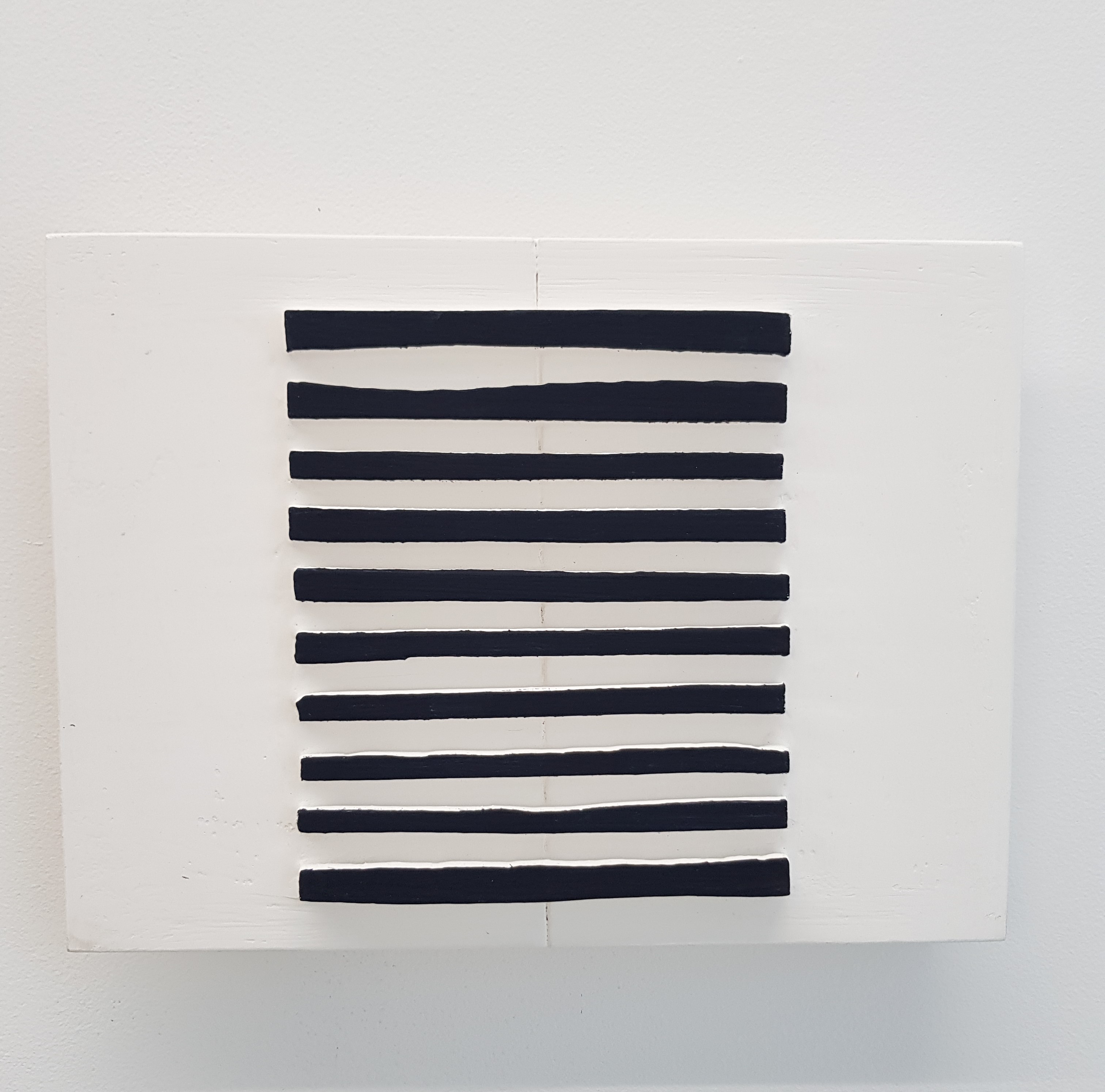 Theo Koning, It's Not Only Black and White 21, 2018, acrylic paint and gesso on wood, 25 x 33 x 4cm