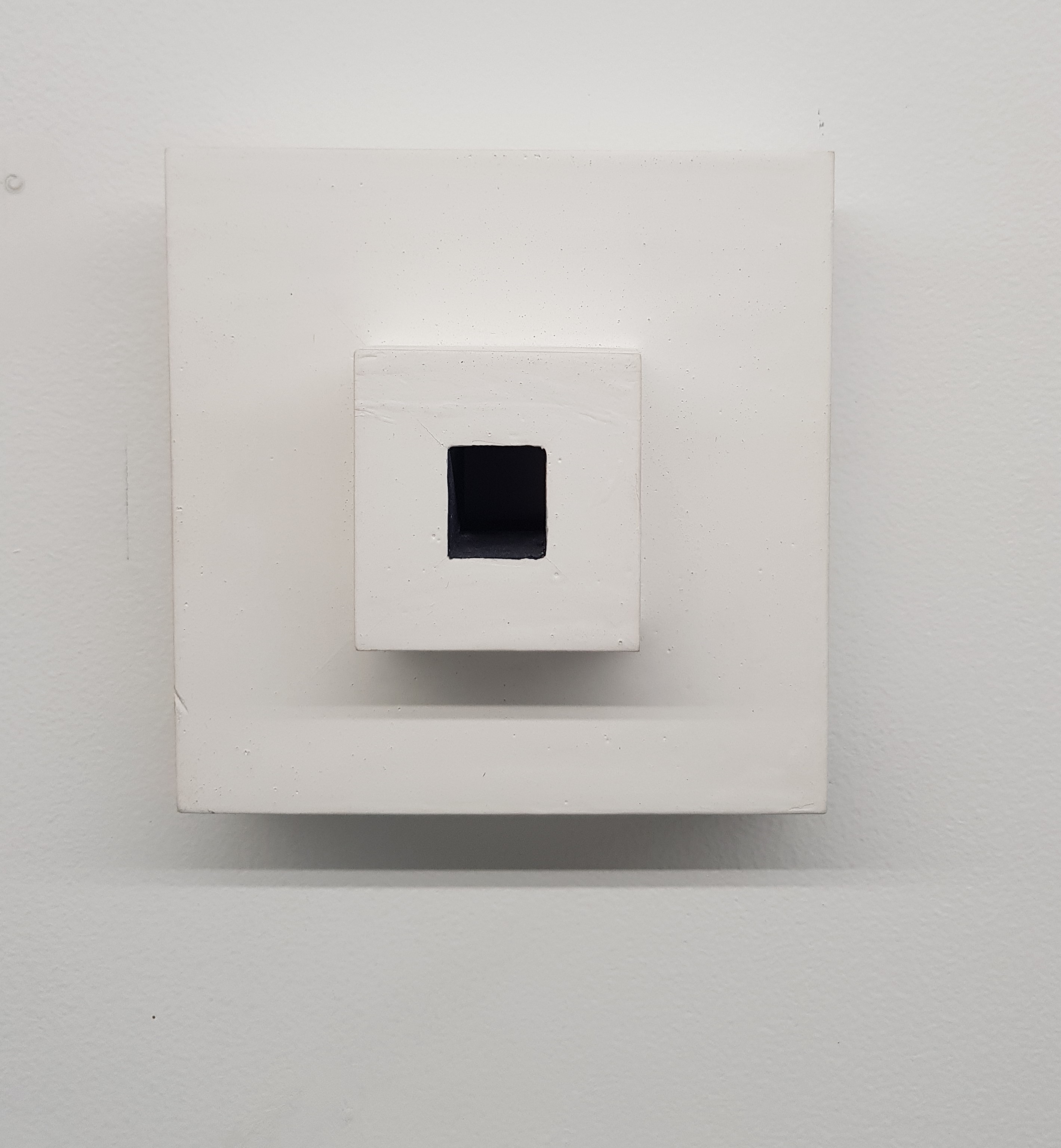 Theo Koning, It's Not Only Black and White 28, 2018, gesso and acrylic paint on wood, 14.5 x 14 x 5.5cm