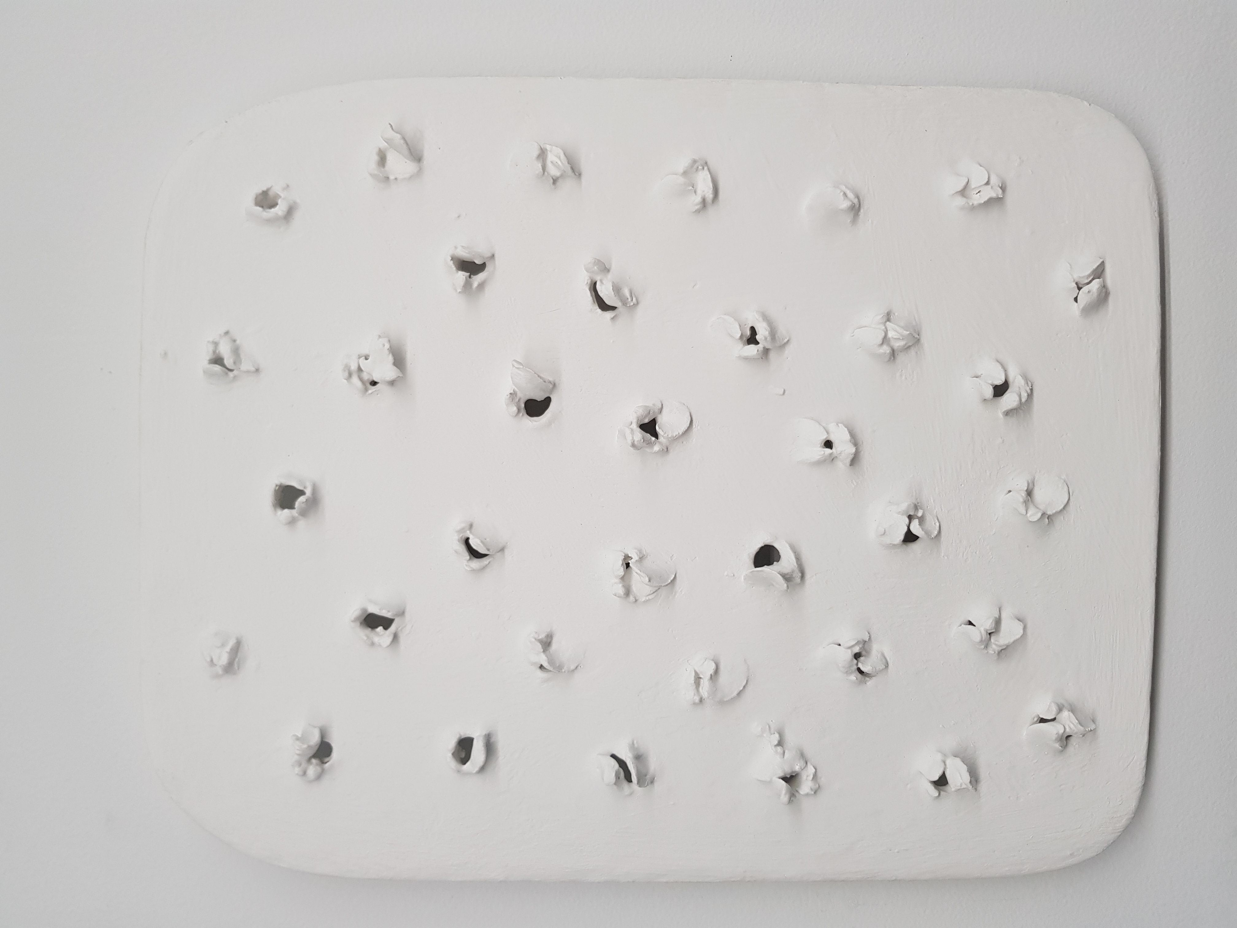 Theo Koning, Untitled 1, 2021, gesso on cardboard, 37.5 x 30 x 1.5cm