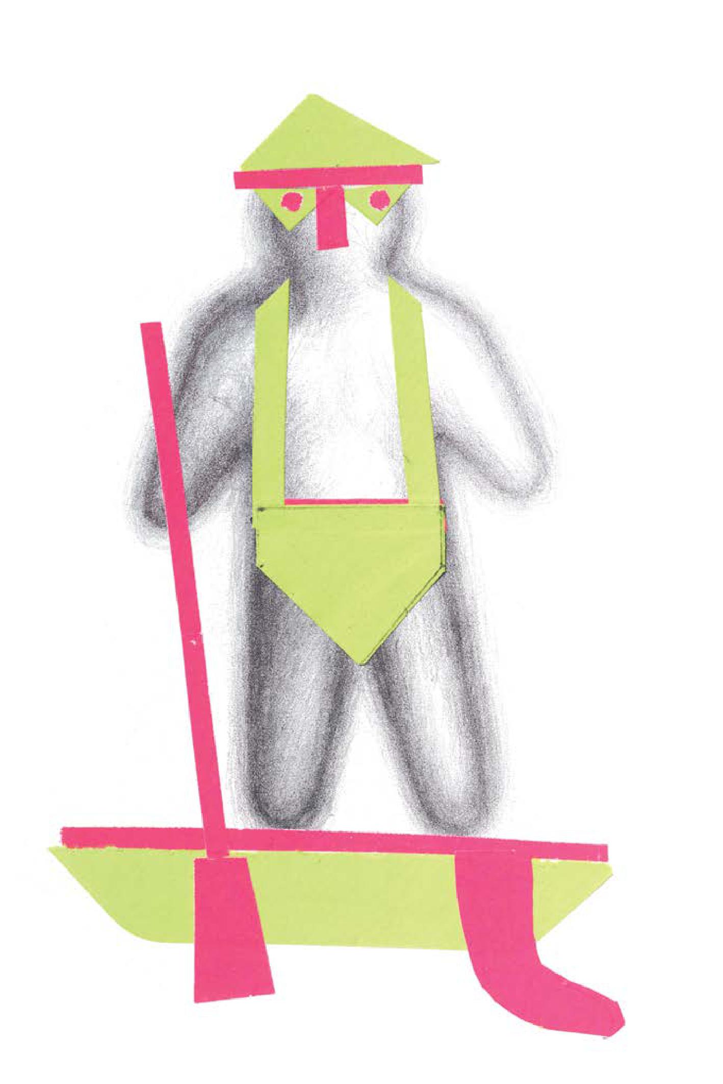 Theo Koning, High Vis Swimwear 2, 2005, collage on paper, 18 x 12cm