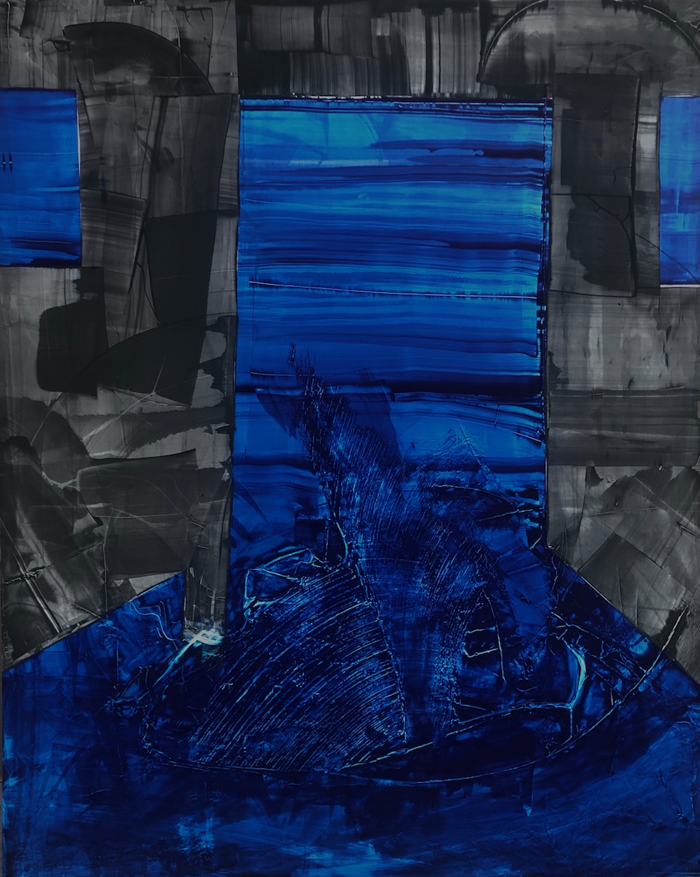 Ken Wadrop, The Sea is All Around Us, 2022, acrylic on board, 150 x 122cm