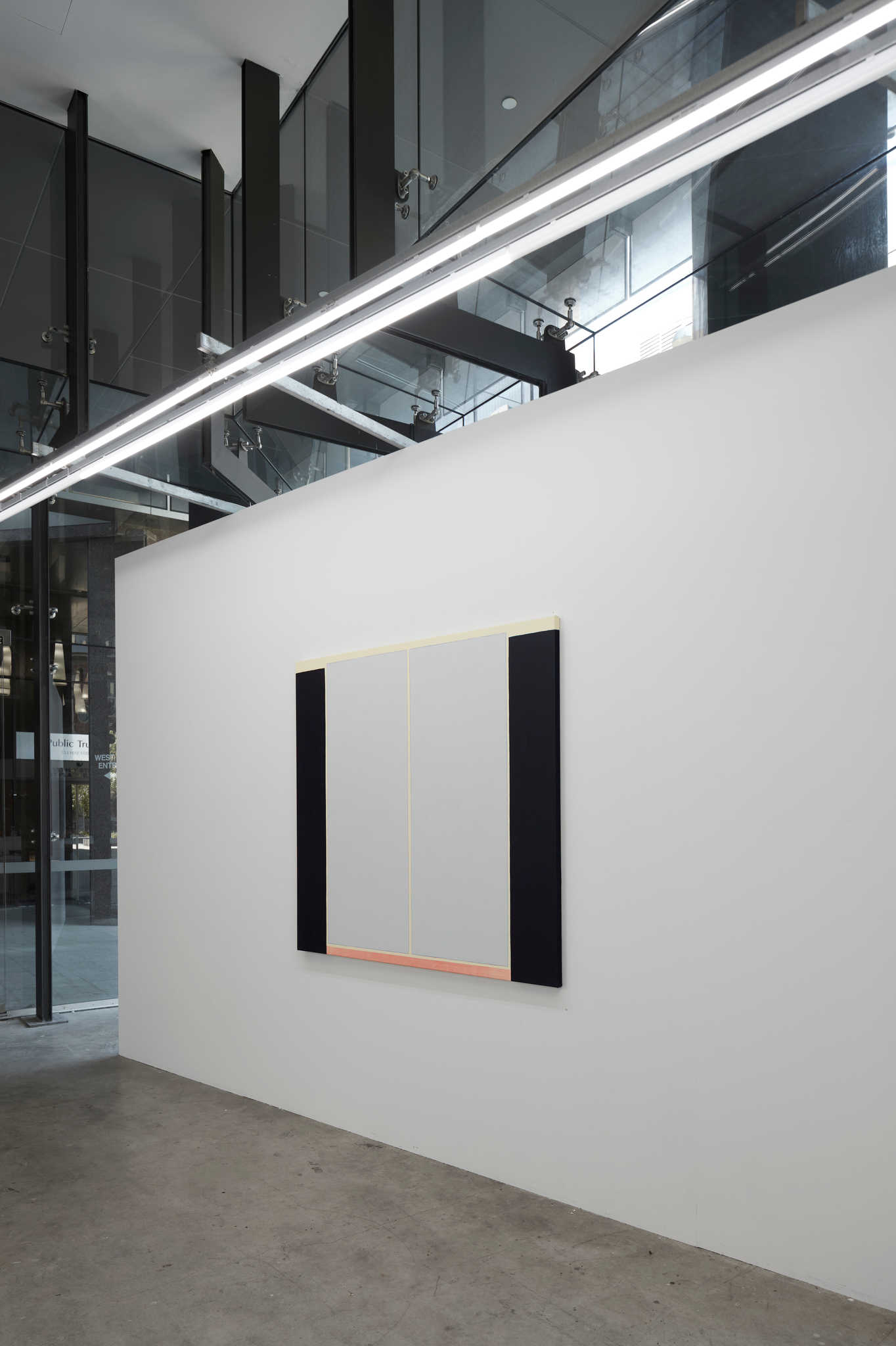 Trevor Vickers, Untitled, 2021, acrylic on canvas, 133 x 143cm. Installation view, Acorn Photo