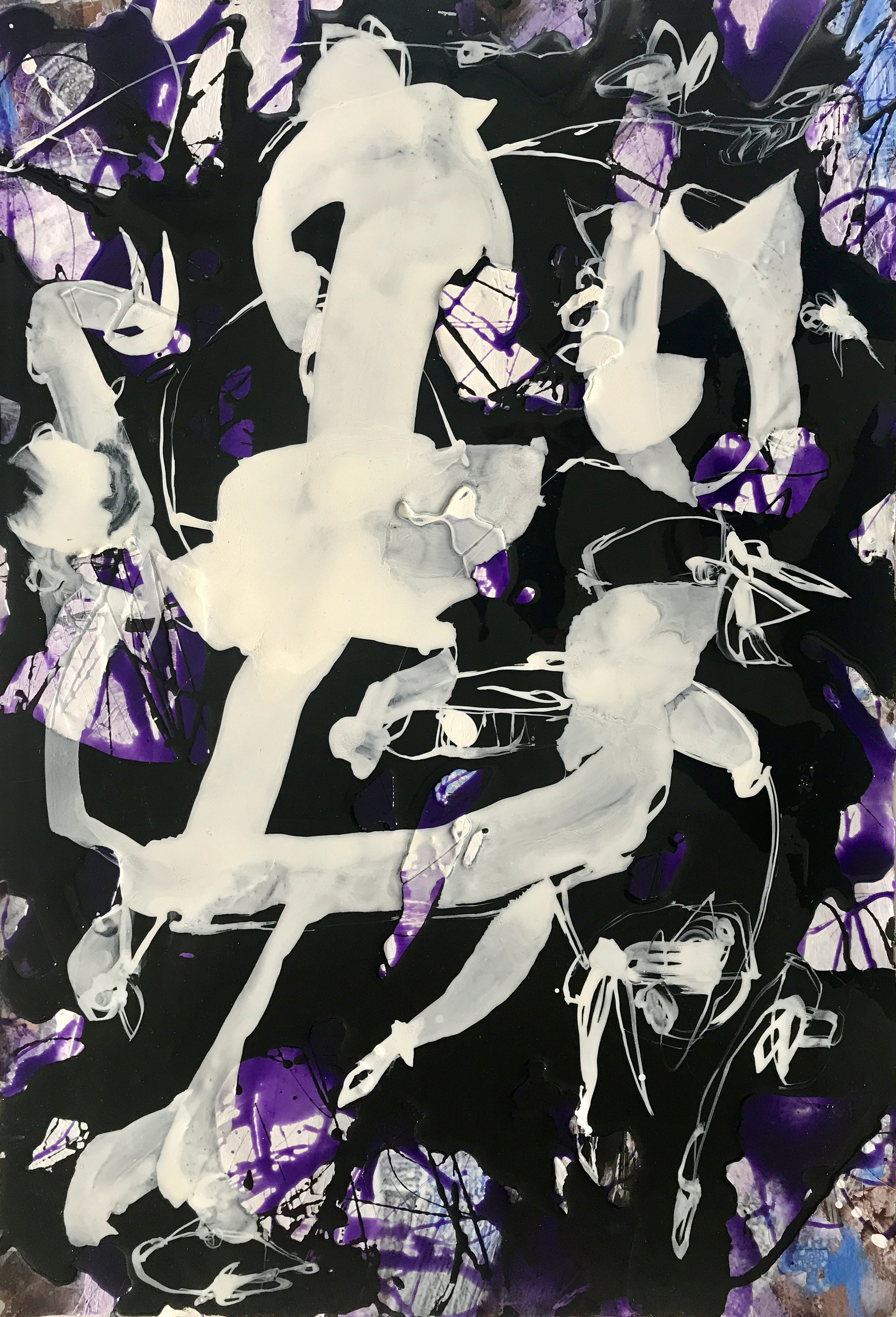 Chris Hopewell, Pulse 1, 2021, resin and acrylic on paper, 56 x 38cm