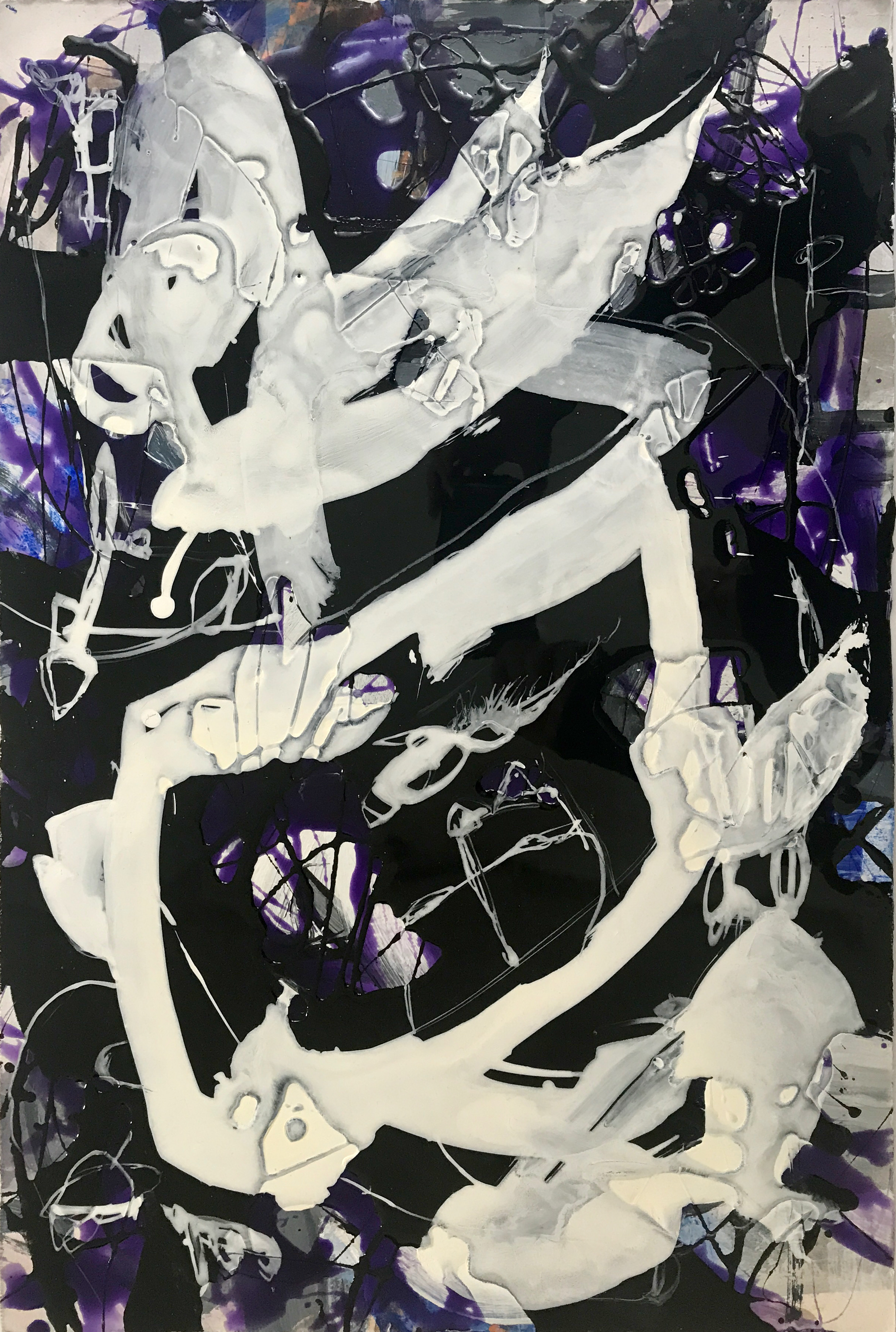 Chris Hopewell, Pulse 3, 2021, resin and acrylic on paper 56 x 38cm