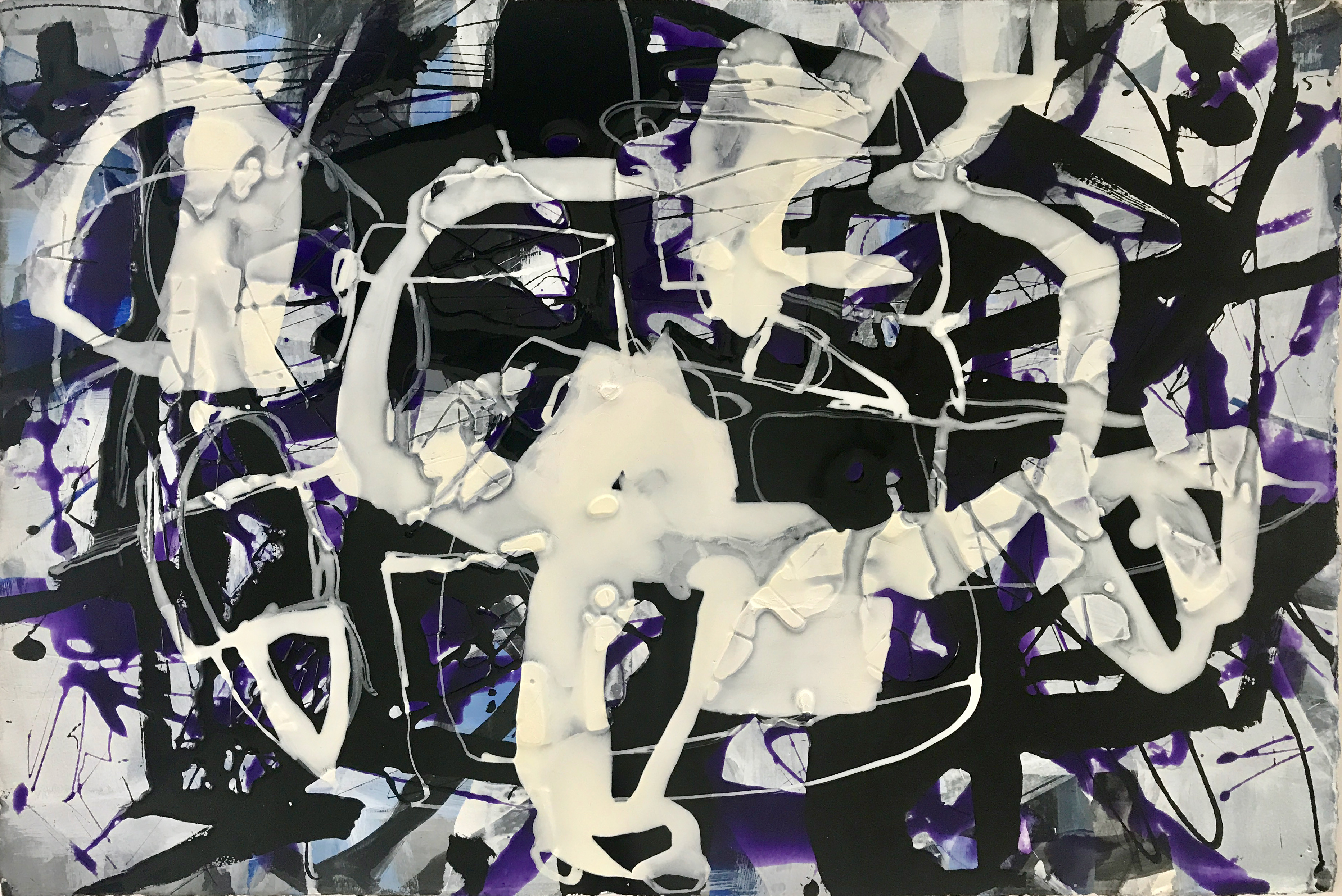 Chris Hopewell, Pulse 2, 2021, resin and acrylic on paper, 56 x 38cm