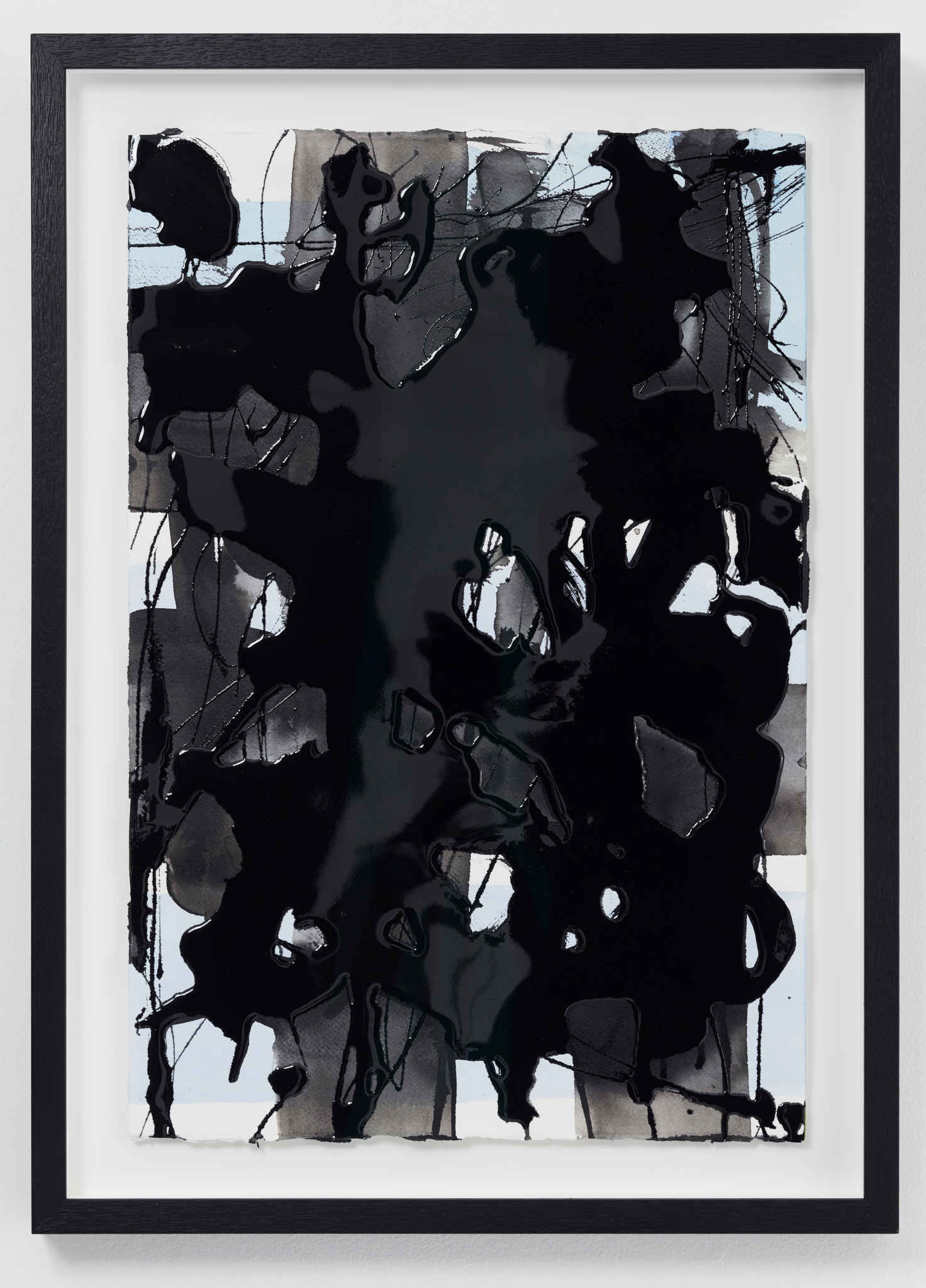 Chris Hopewell, Walk on Water 4, 2021, ink, acrylic and resin on paper, 64 x 45cm