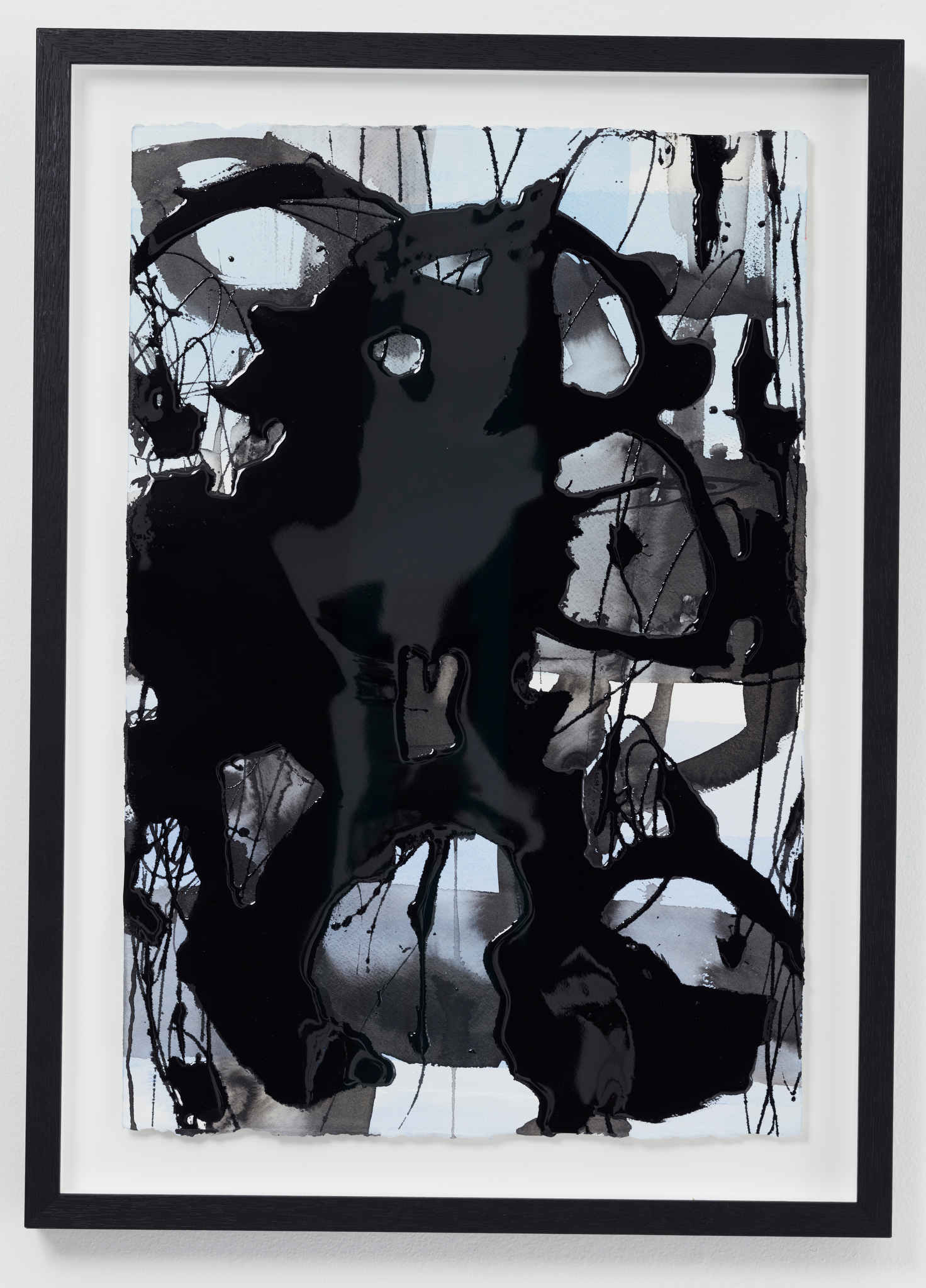 Chris Hopewell, Walk on Water 1, 2021, ink, acrylic and resin on paper, 64 x 45cm