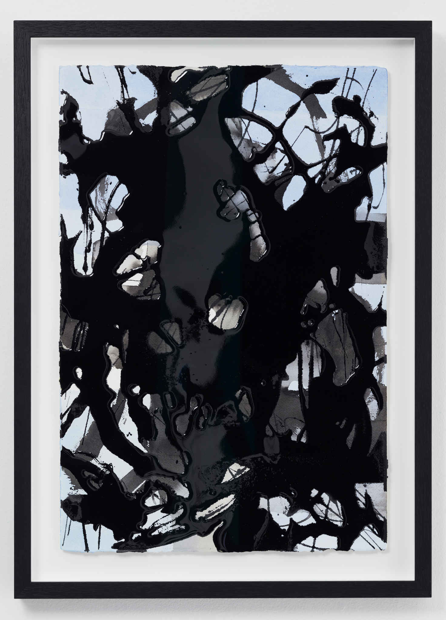 Chris Hopewell, Walk on Water 3, 2021, ink, acrylic and resin on paper, 64 x 45cm