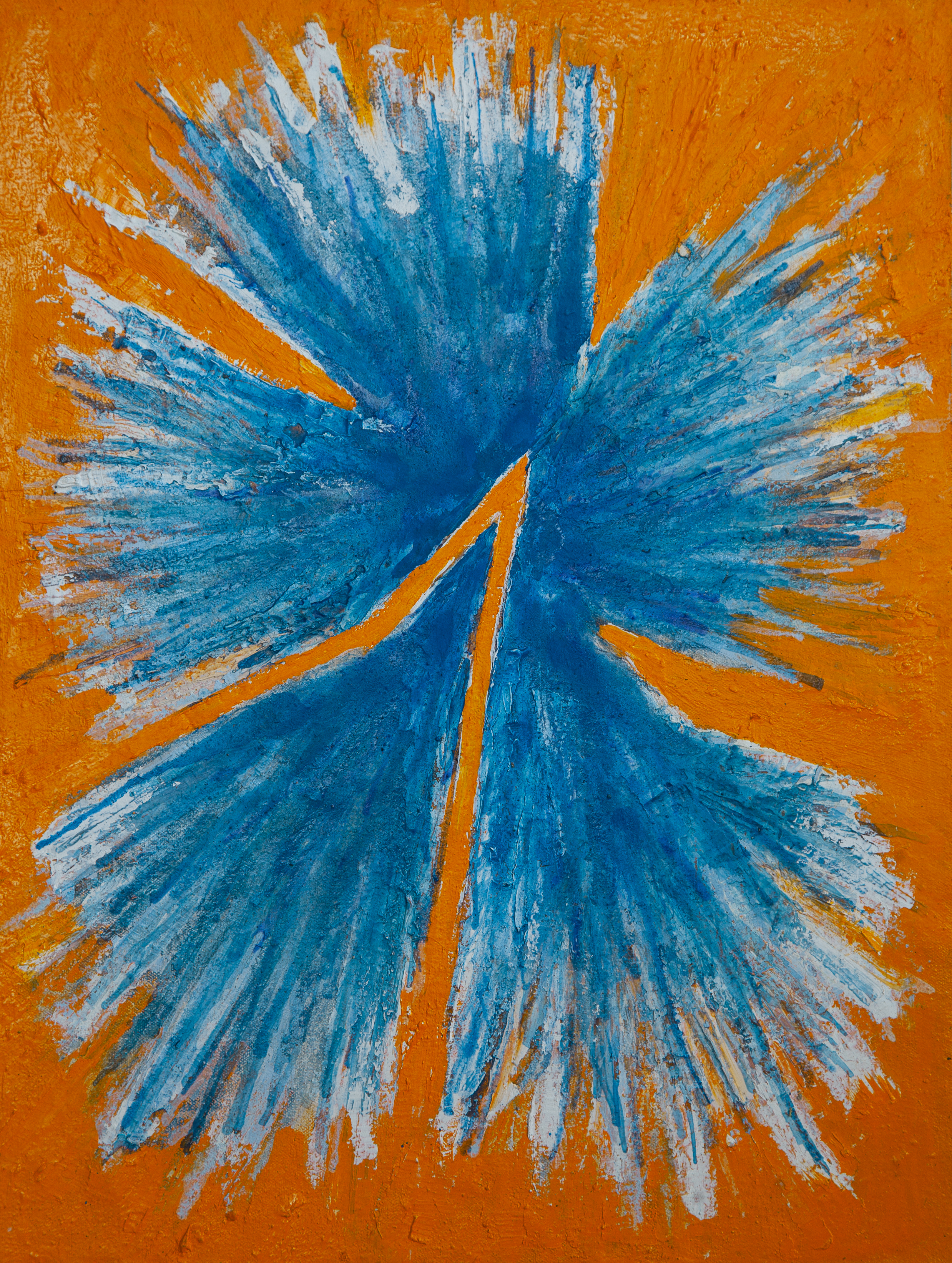 AdamDerums, Orange Spark 3, 2022, oil on canvas, 40 x 30cm