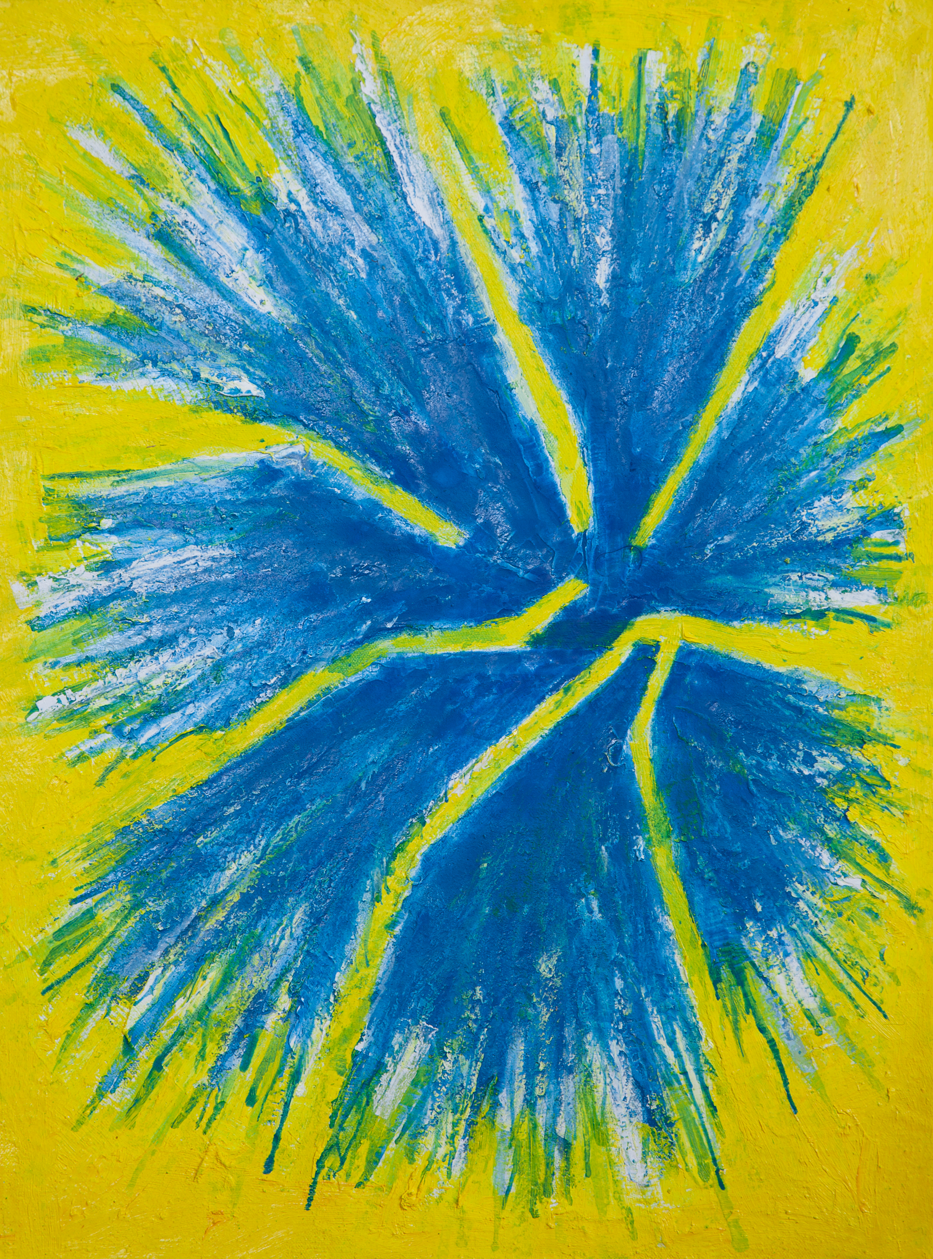 Adam Derums, Yellow Spark 2, 2022, oil on canvas, 40 x 30cm