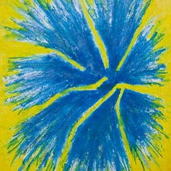 Adam Derums, Yellow Spark 2, 2022, oil on canvas, 40 x 30cm