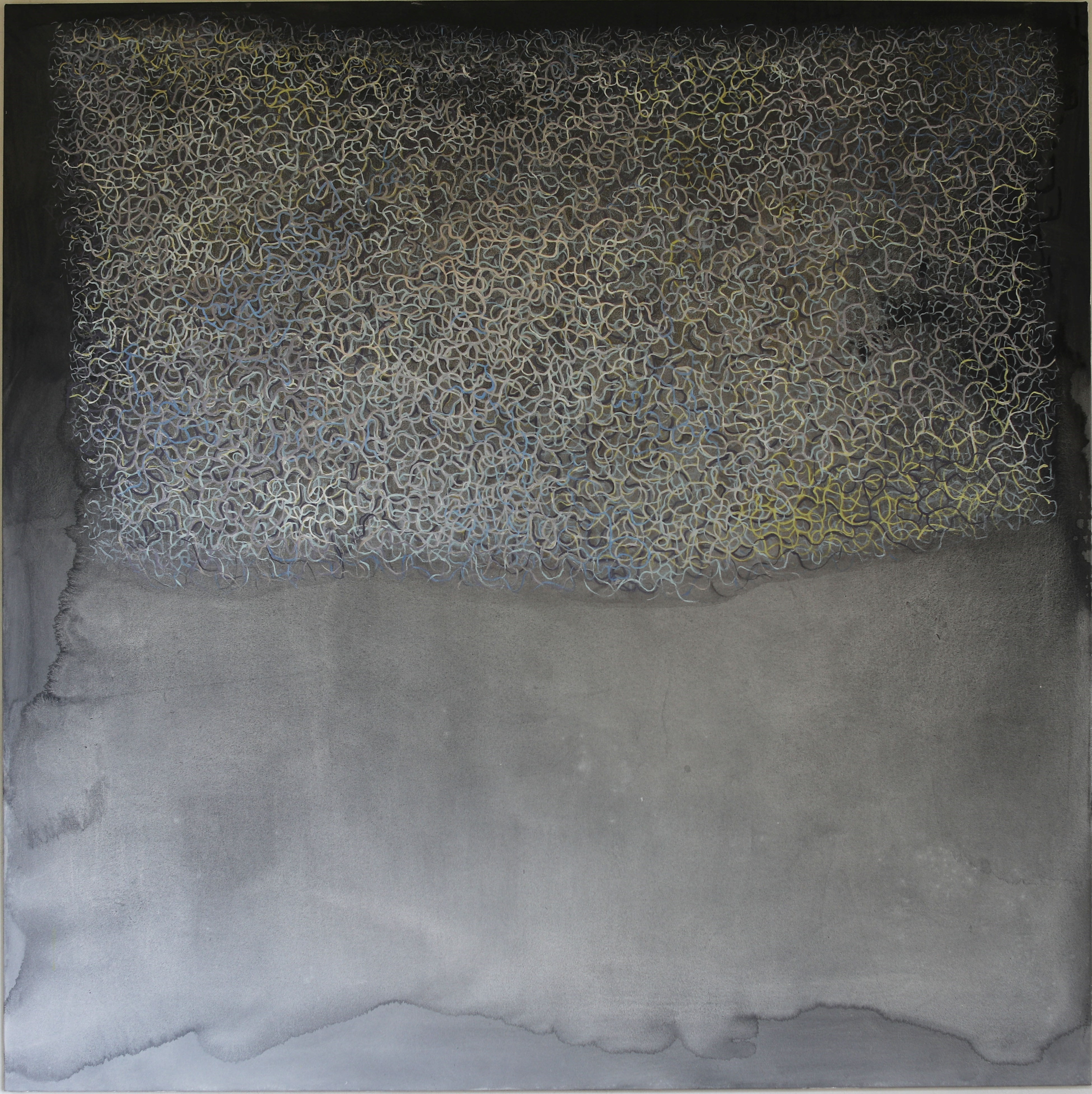 Michele Theunissen, Reflections on the Edge 6, 2022, acrylic and pigments on canvas, 183 x 183cm