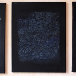 Michele Theunissen, Sedgefield in Three Parts, 2022, acrylic paint and artist inks on canvas, 66 x 50cm each (3 panels)