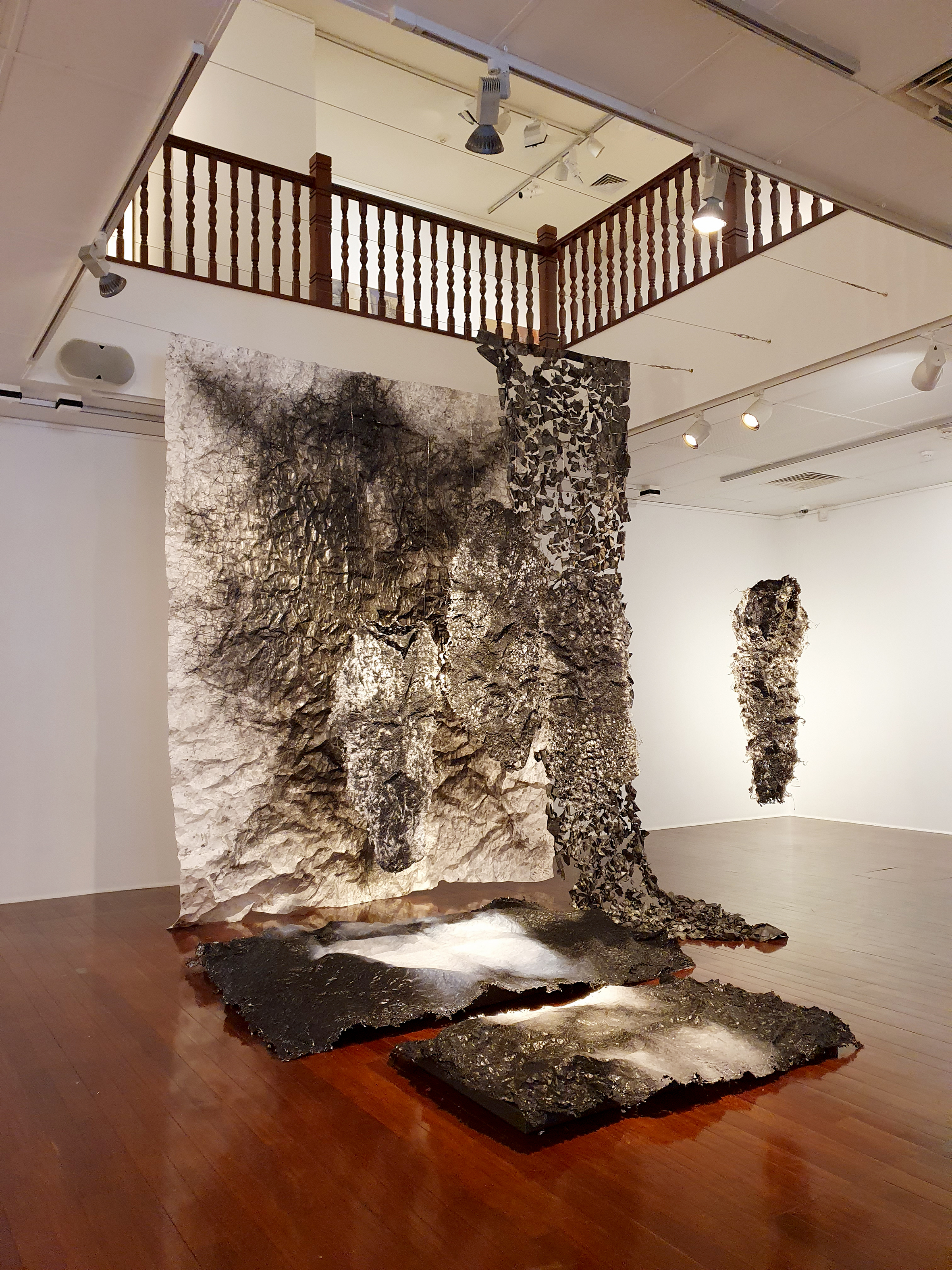 Stratigraphy, 2022, Geraldton Regional Art Gallery. Brad Rimmer, Susan Roux, Sarah Elson, Merrick Belyea. Installation view by Brad Rimmer (1)