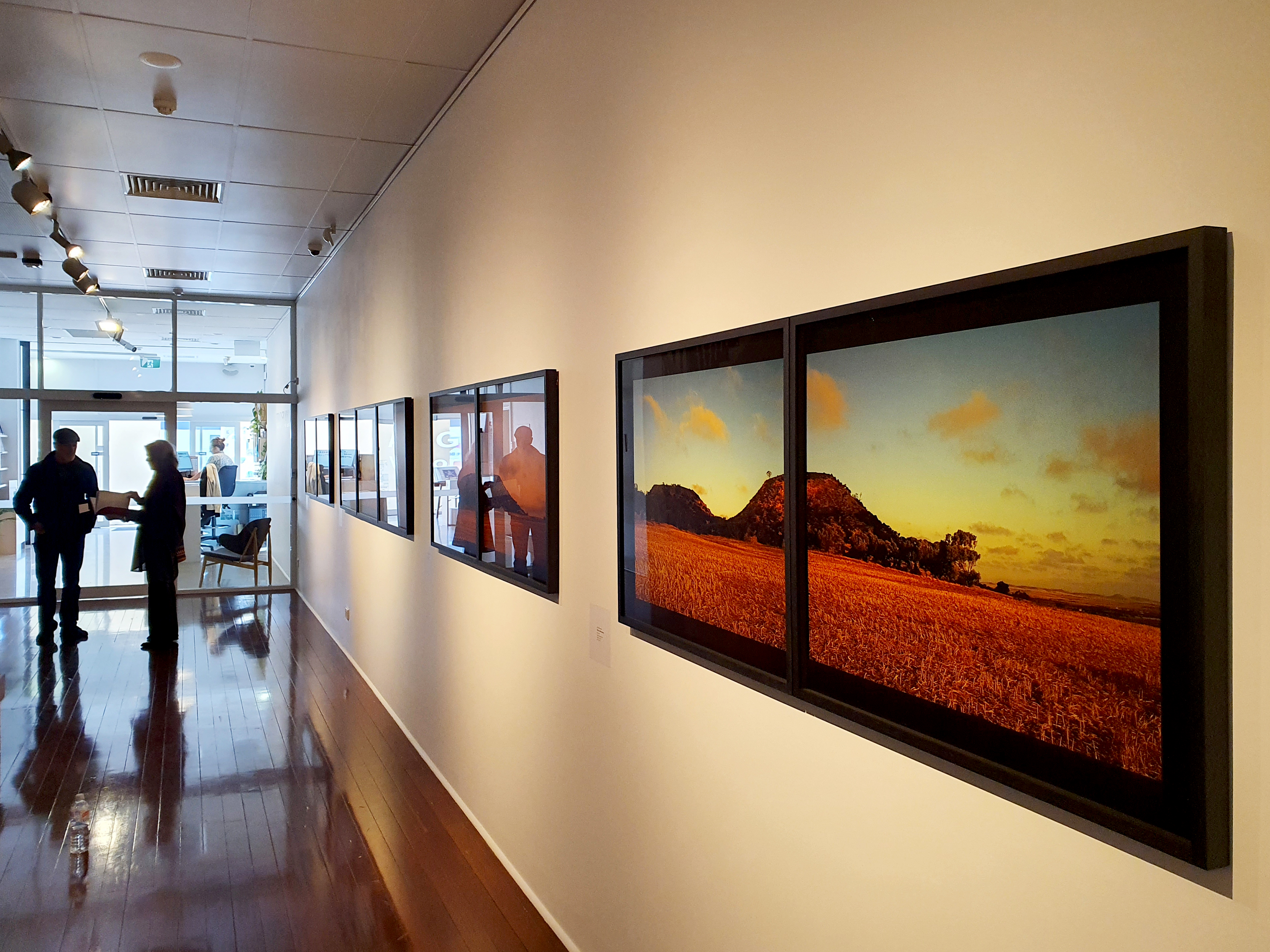 Stratigraphy, 2022, Geraldton Regional Art Gallery. Brad Rimmer, Susan Roux, Sarah Elson, Merrick Belyea. Installation view by Brad Rimmer