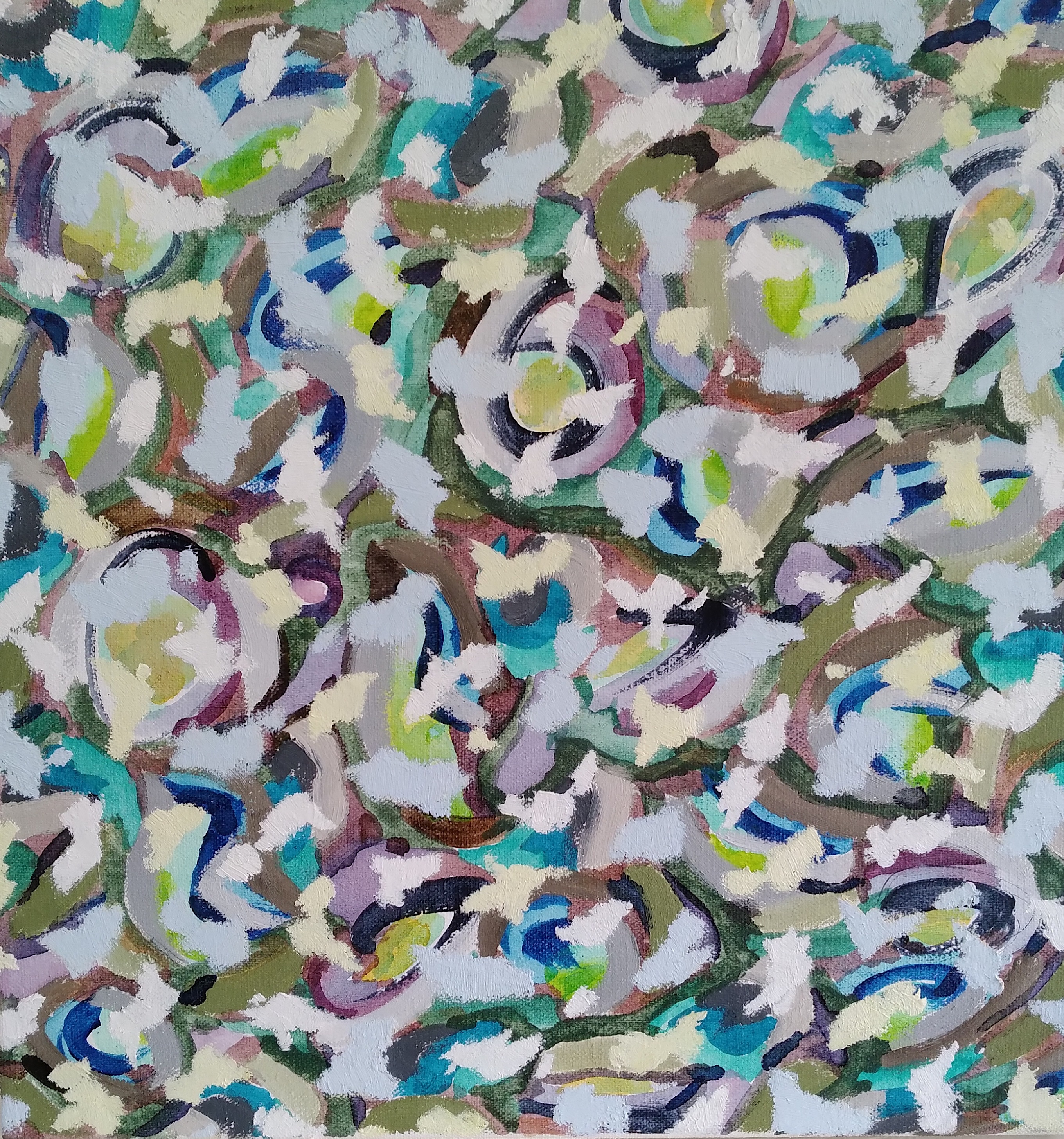 Cathy Blanchflower, Lithic Study I, 2022, acrylic and oil on canvas, 30.5 x 30.5cm