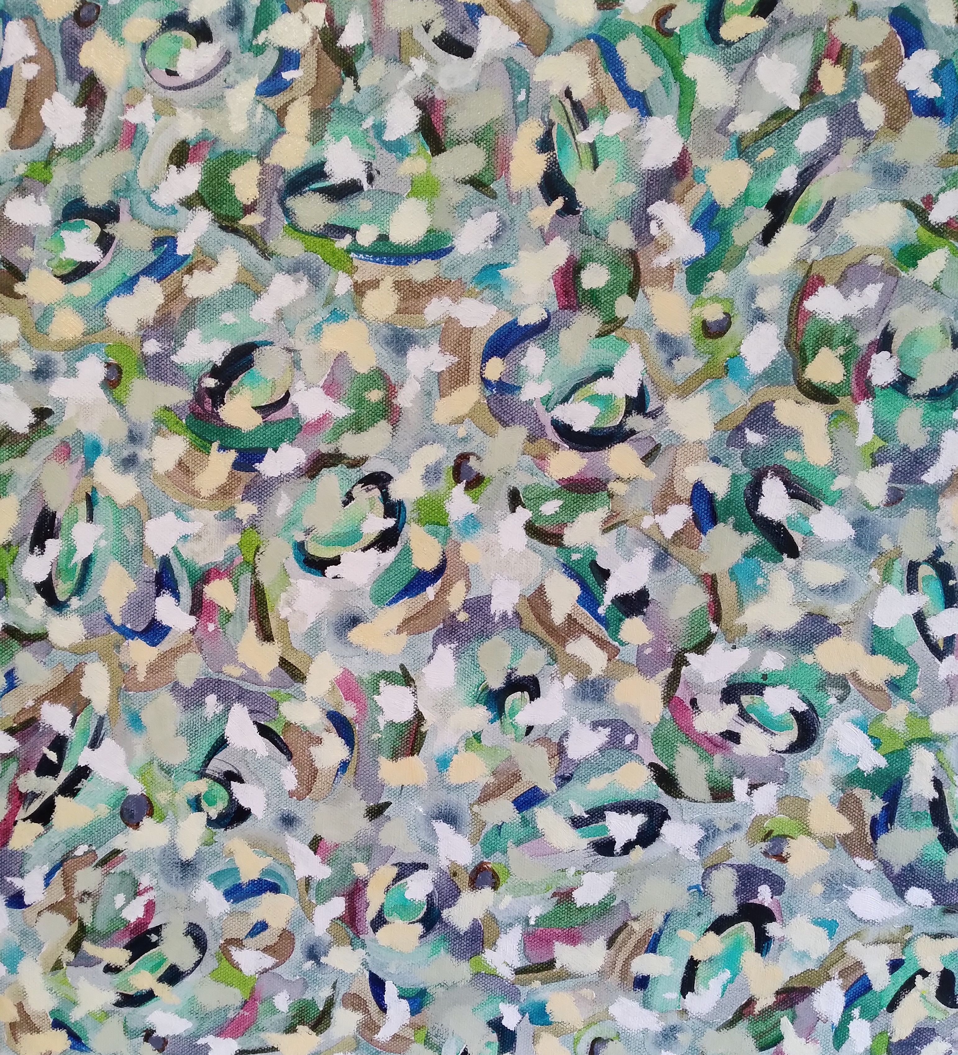 Cathy Blanchflower, Lithic Study II, 2022, acrylic and oil on canvas, 30.5 x 30.5cm