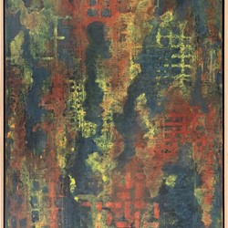 Alex Spremberg, Paint and Pattern 10, 2022, enamel on canvas board, 56 x 71cm