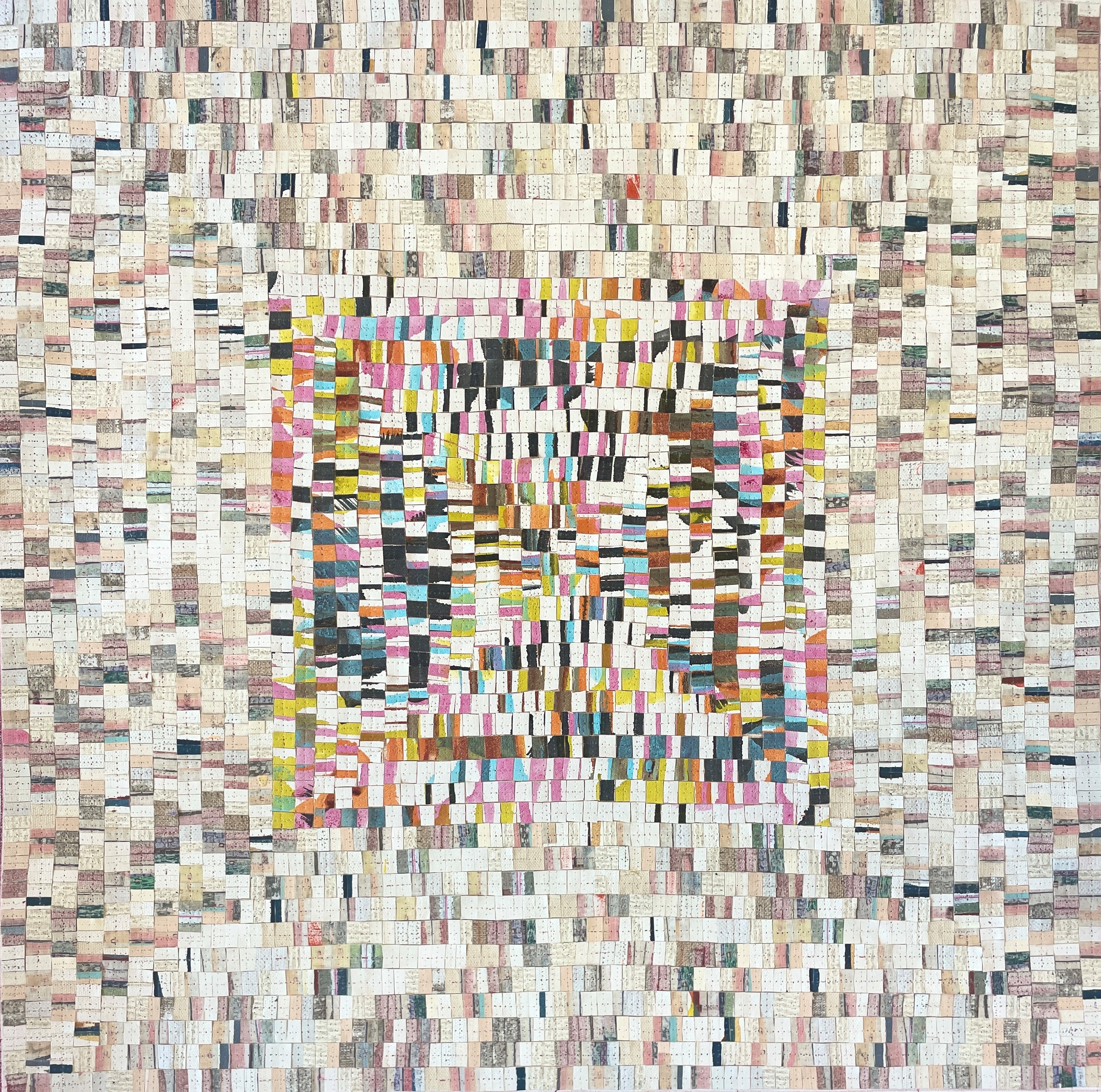 Eveline Kotai, In and Out, 2022, acrylic and nylon thread on canvas, 60 x 60cm