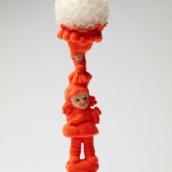 Minaxi May, Little Bo's Peep, 2022, repurposed plastic and ceramic objects, Styrofoam, monofilament fibres, synthetic clay and glue, 35.5 x 9.5 x 9cm