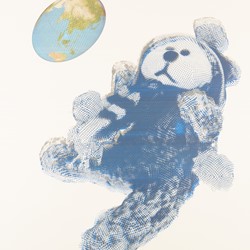 Hiroshi Kobayashi, The Player 2, 2022, pigment marker on paper mounted on canvas, 132 x 101.6cm