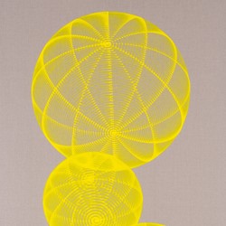 Hiroshi Kobayashi, Quantum Spheres, 2022, oil on linen, 214 x 102cm