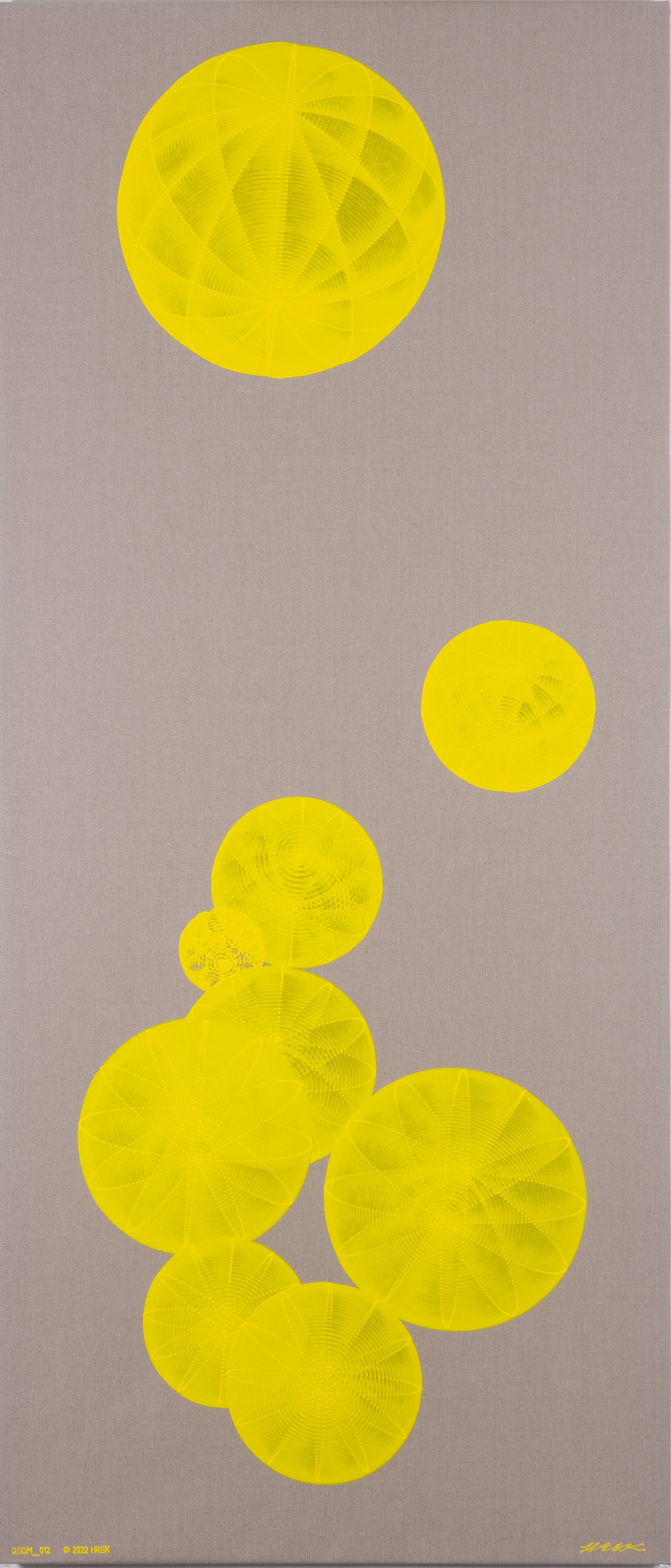 Hiroshi Kobayashi, The Solar System, 2022, oil on linen, 214 x 91cm