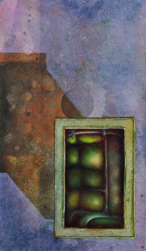 Stuart Elliott, Couchster, 2022, oil on board, 32.5 x 19cm