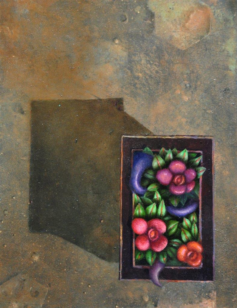 Stuart Elliott, Floraster, 2022, oil on board, 32 x 25cm