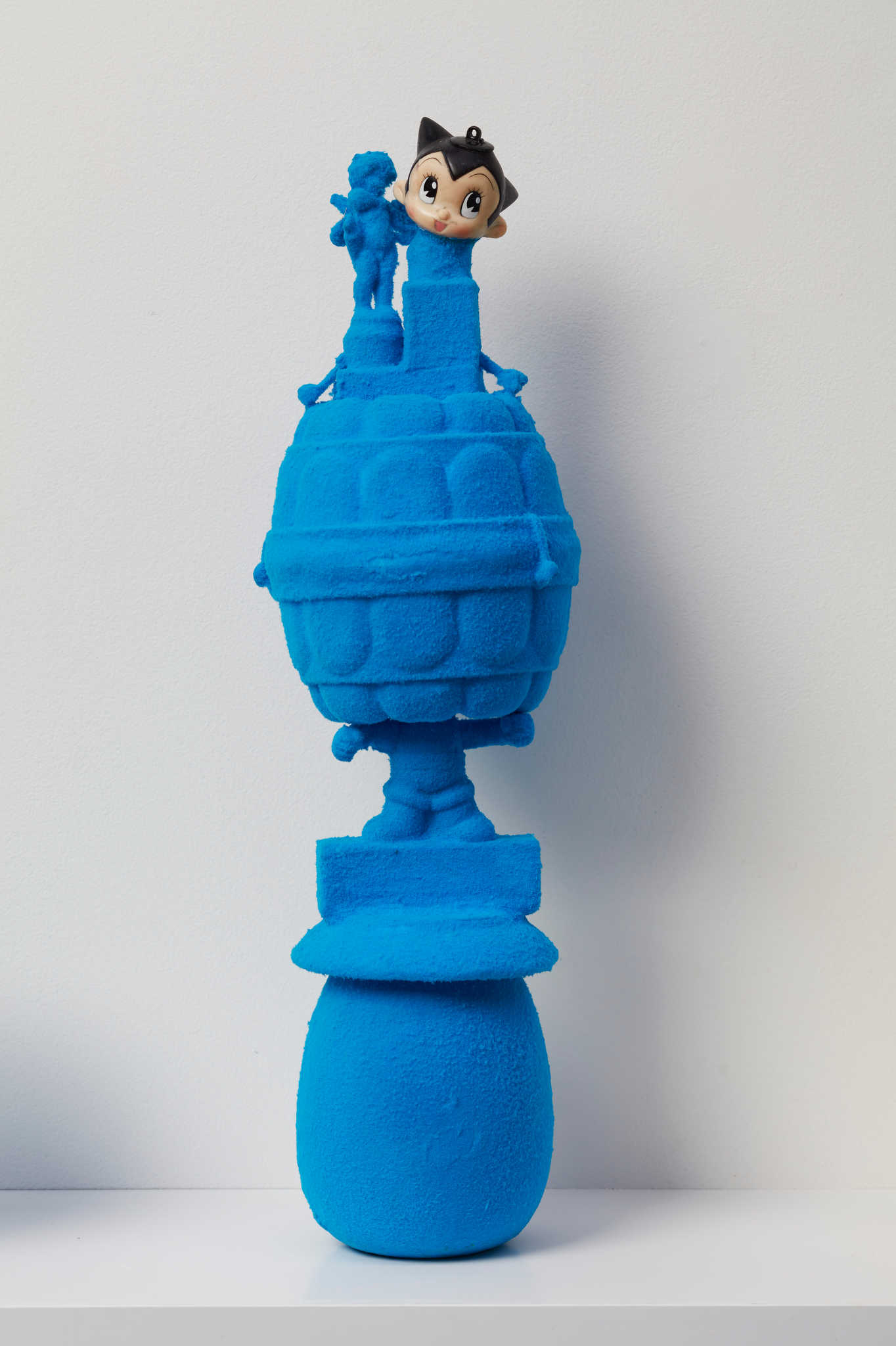 Minaxi May, Astro, The Robot with Heart, 2022, repurposed plastic and ceramic objects and mixed media, 52 x 13 x 14cm