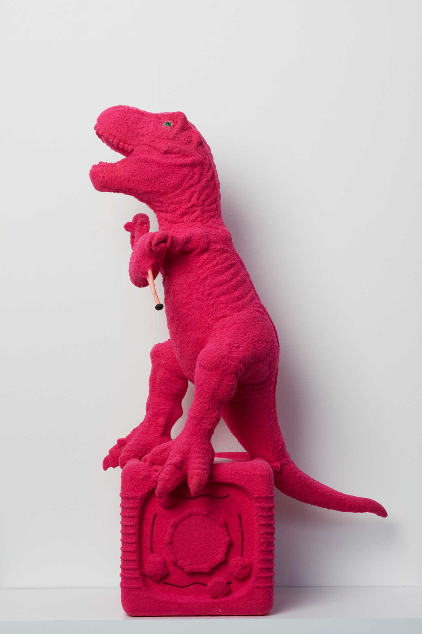 Minaxi May, T-Rex Grumpy Momma, 2022, repurposed plastic and rubber objects and mixed media, 65.5 x 48 x 30cm