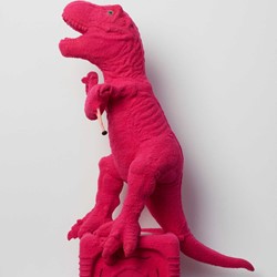 Minaxi May, T-Rex Grumpy Momma, 2022, repurposed plastic and rubber objects and mixed media, 65.5 x 48 x 30cm