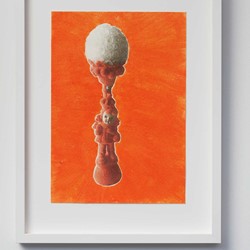 Minaxi May, Little Bo's Peep, 2022, solvent transfer and monofilament fibres on paper, 29.7 x 58.8 x 44.5cm, ed. 4