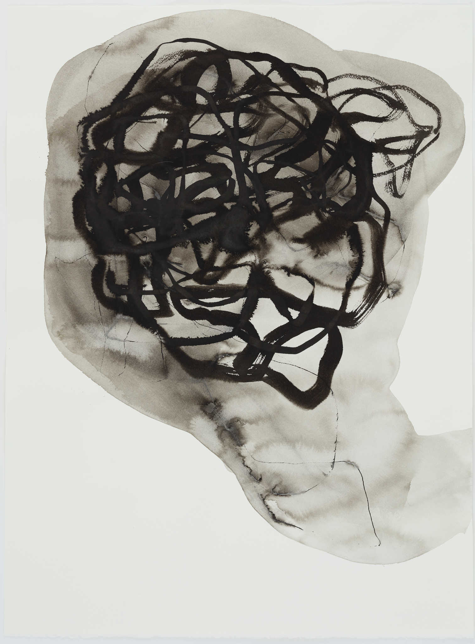 Vanessa Russ, Unseasonable Waterhole with Lilies 1, 2022, Indian ink on Fabriano paper, 56 x 76cm