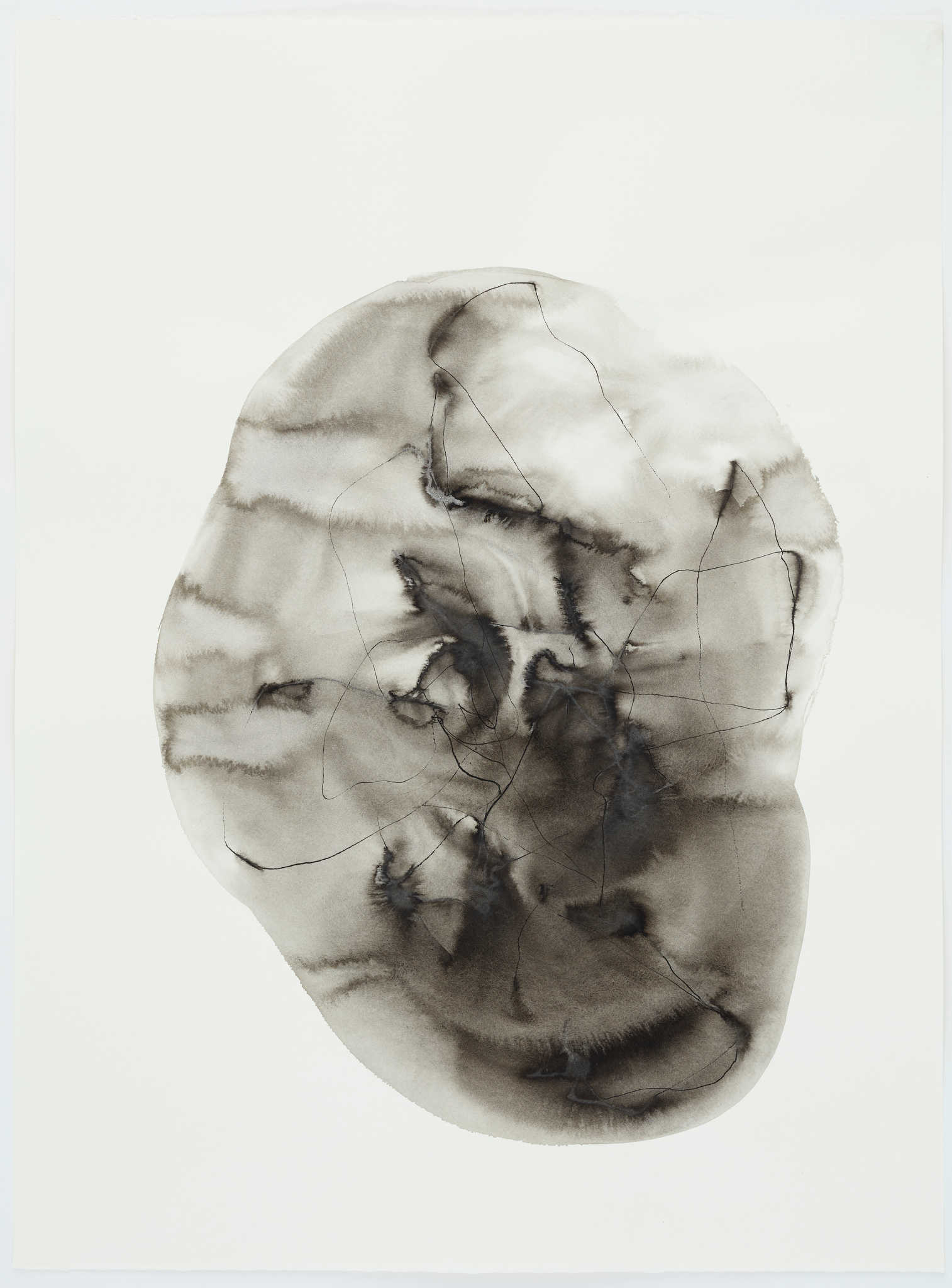 Vanessa Russ, Unseasonable Waterhole with Lilies 4, 2022, Indian ink on Fabriano paper, 56 x 76cm